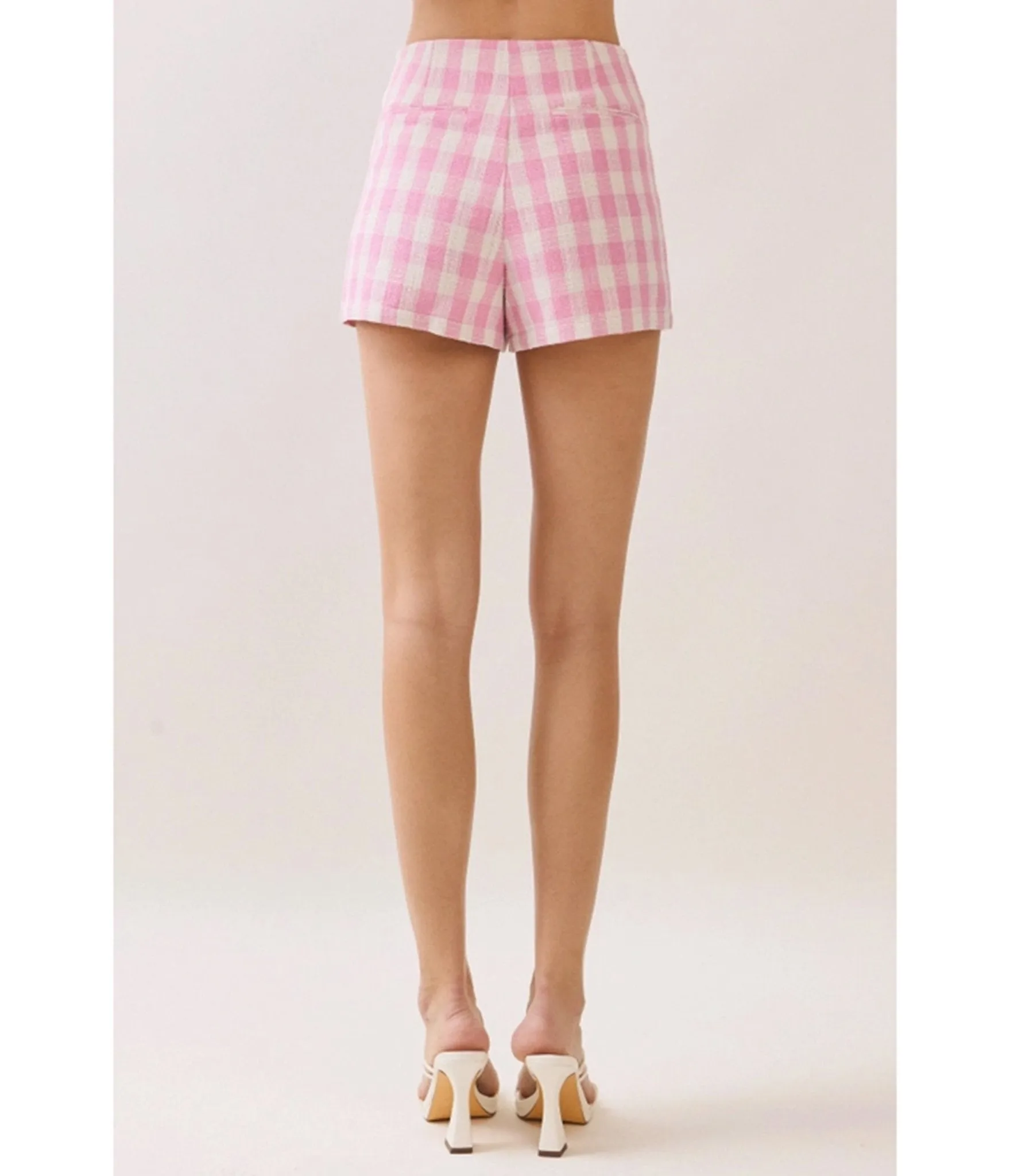 Pink Gingham High Waisted Shorts sold by Unique Vintage product image thumbnail 3