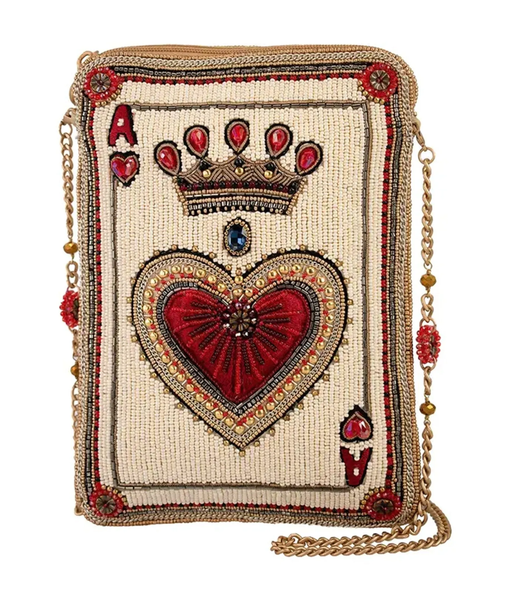 Mary Frances High Court Beaded Crowned Heart Crossbody Bag sold by Unique Vintage