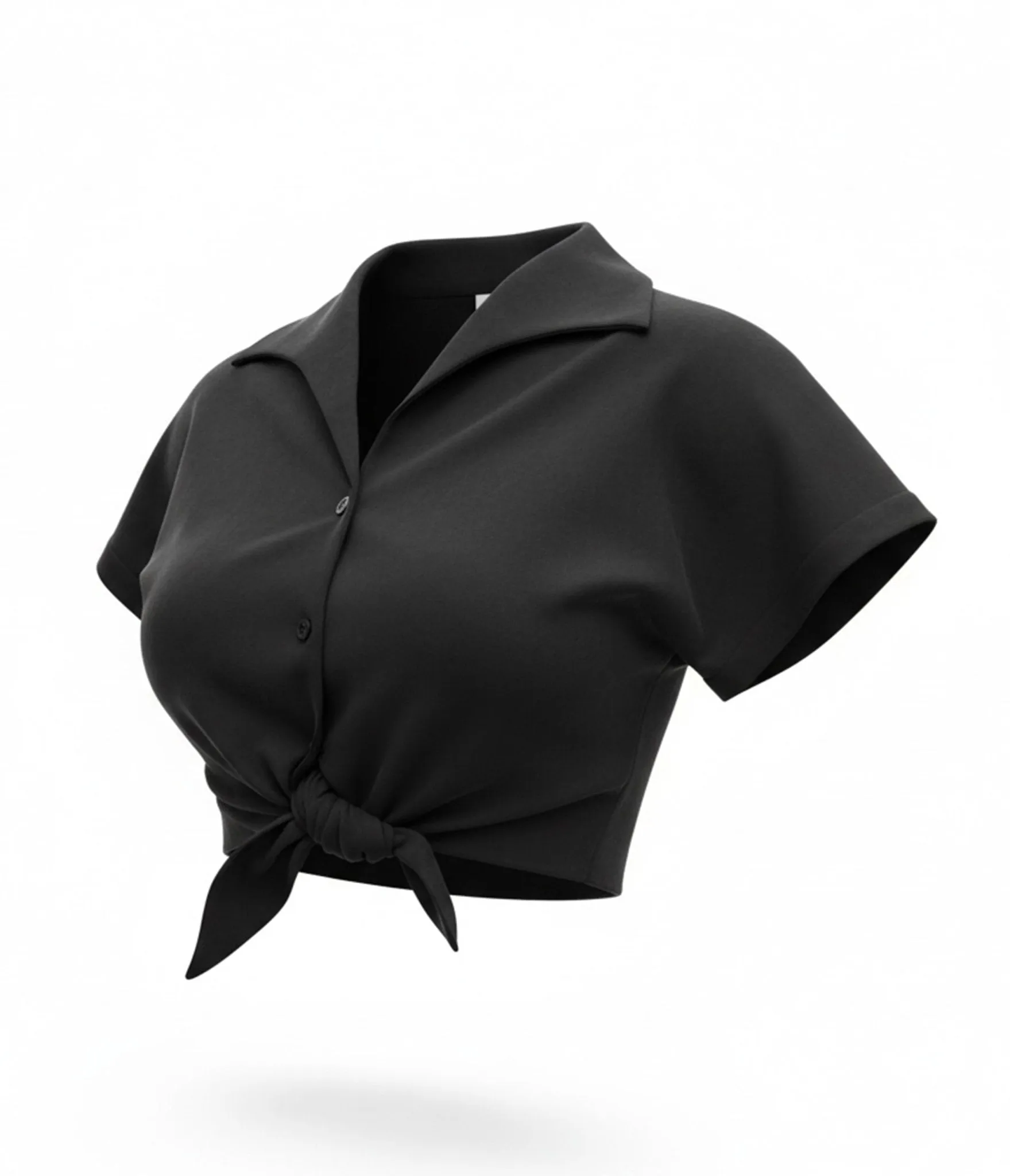 Rockin Bettie Black Tie Crop Top sold by Unique Vintage product image thumbnail 3