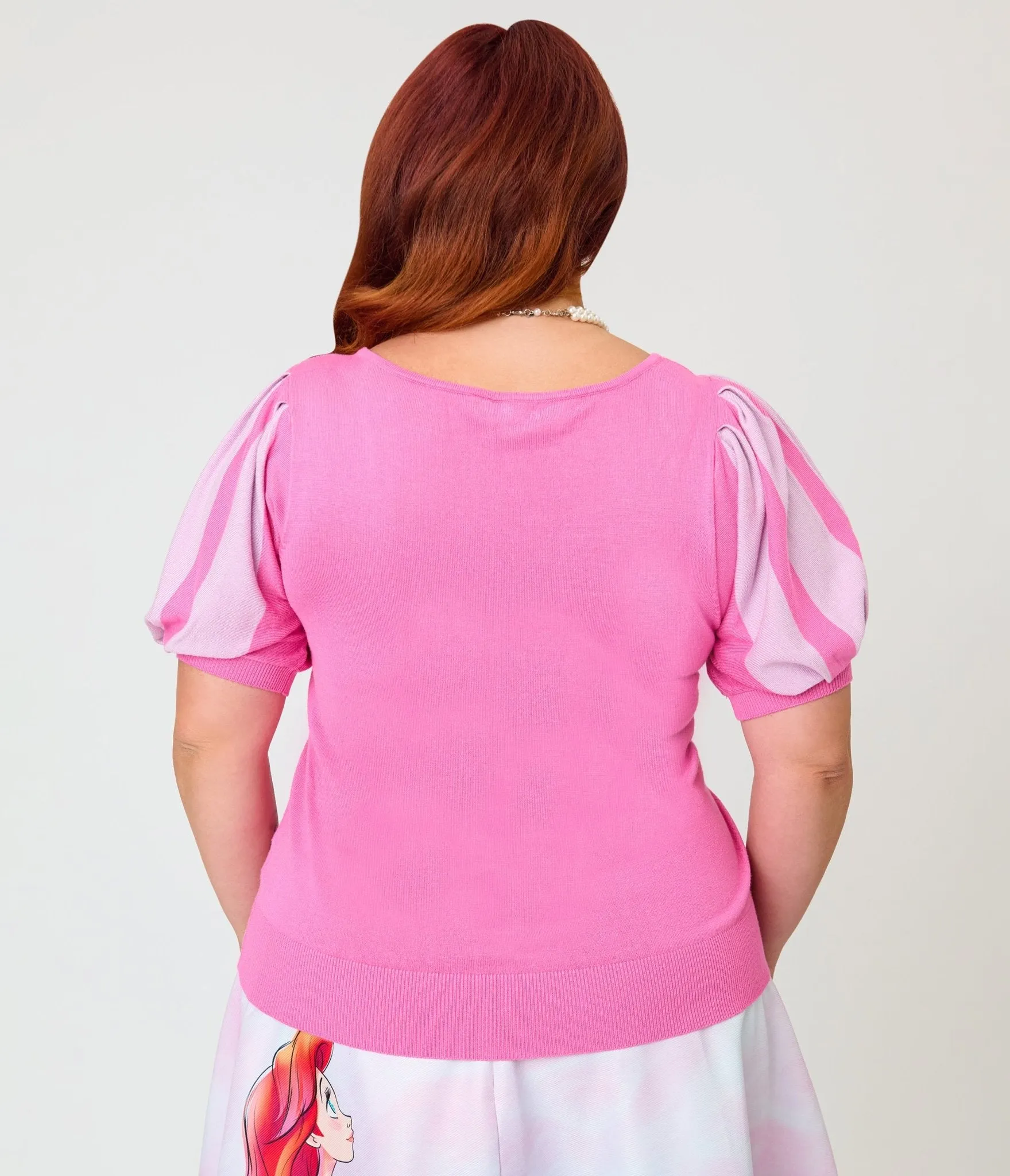 Disney Princess Collection by Unique Vintage Plus Size Pale Pink Short Sleeve Sweater sold by Unique Vintage product image thumbnail 2