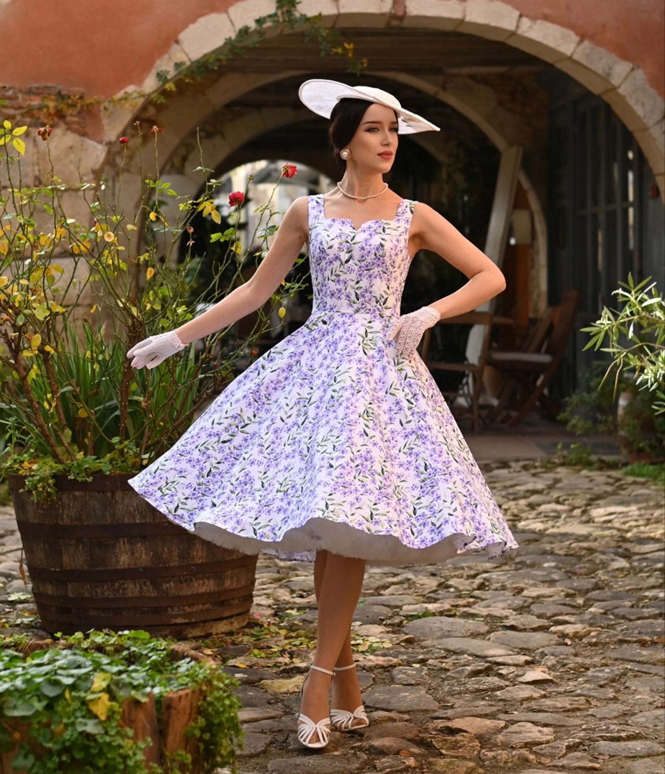 Lilac Meadow Swing Dress sold by Unique Vintage
