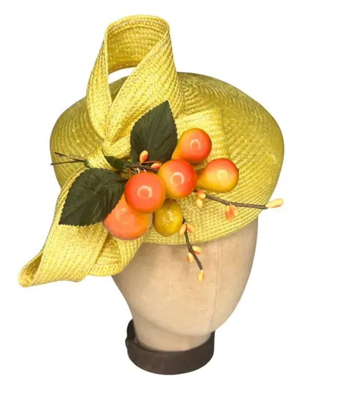 Kathy Jeanne Orange Blossom Fascinator made by Unique Vintage