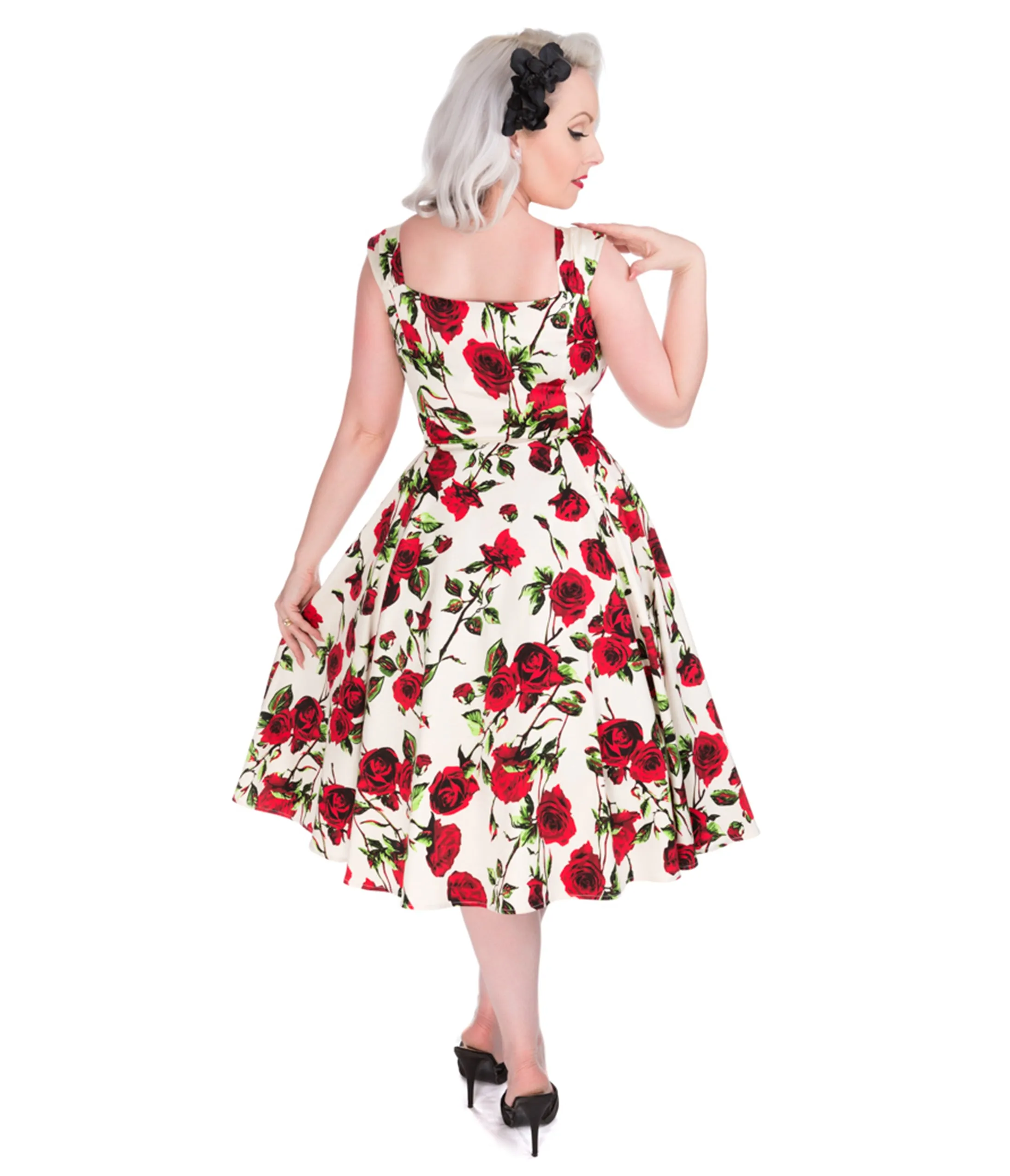 1950s Rose Floral Summer Dress sold by Unique Vintage product image thumbnail 2