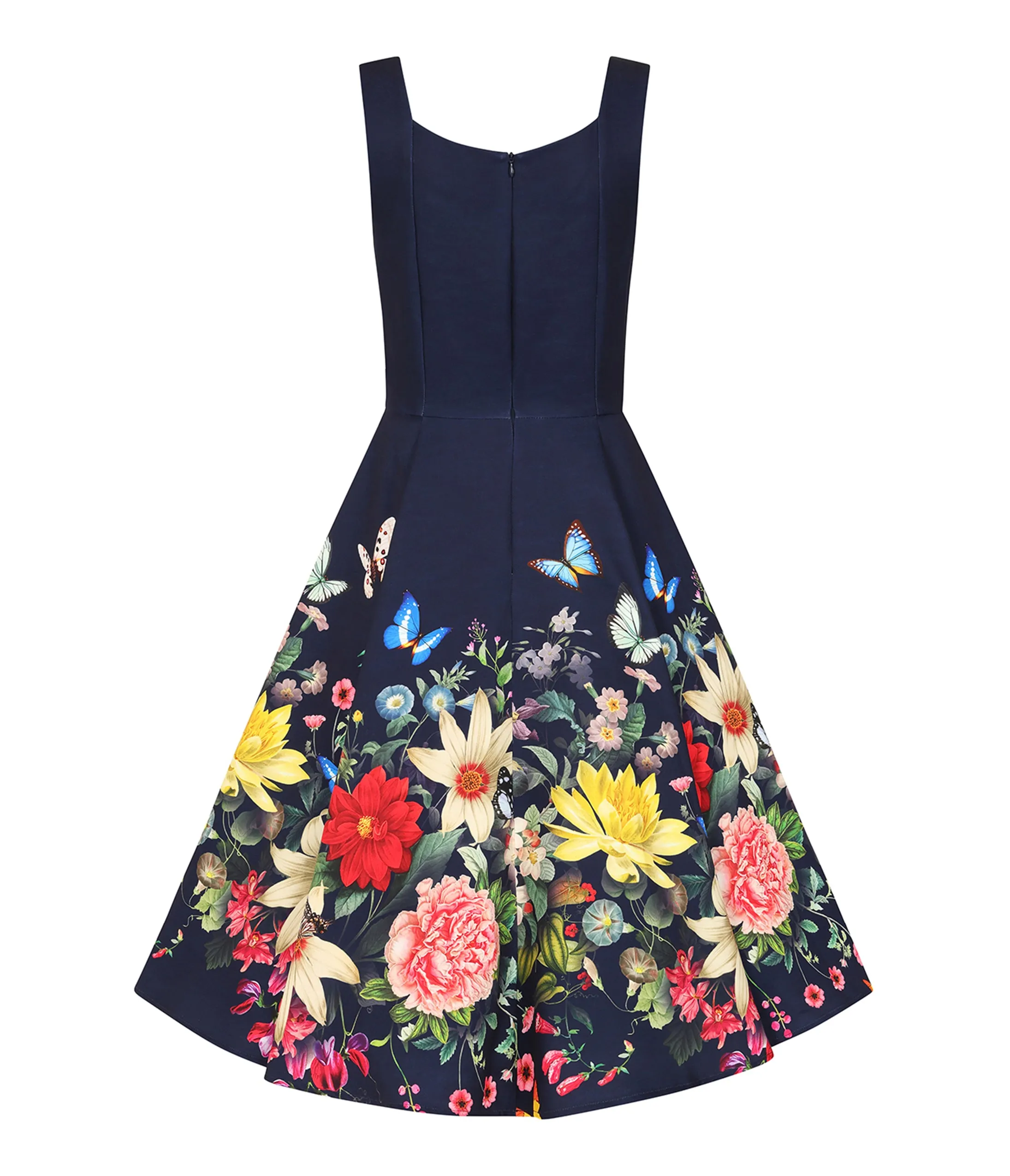 Navy Butterfly & Floral Moonlight Swing Dress sold by Unique Vintage product image thumbnail 5
