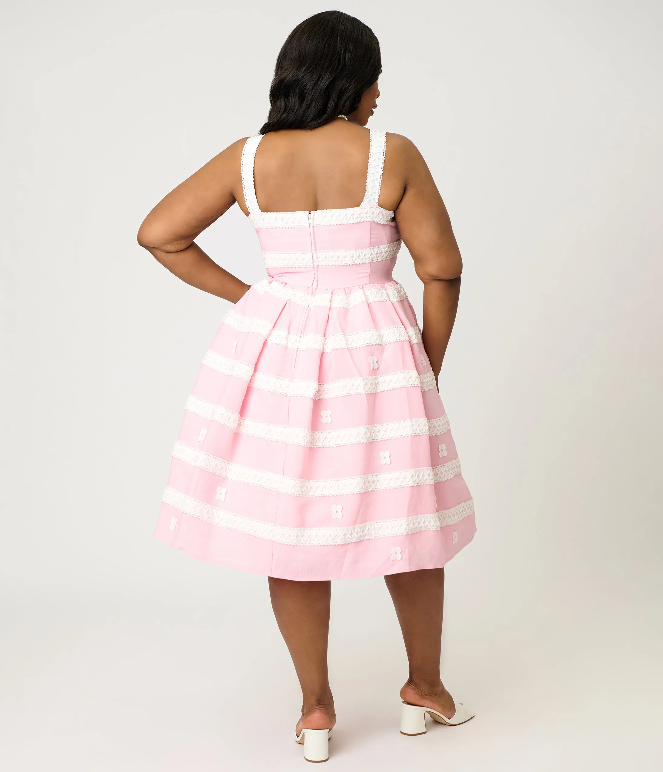 Unique Vintage Plus Size Light Pink Shopper Sundress sold by Unique Vintage product image thumbnail 2