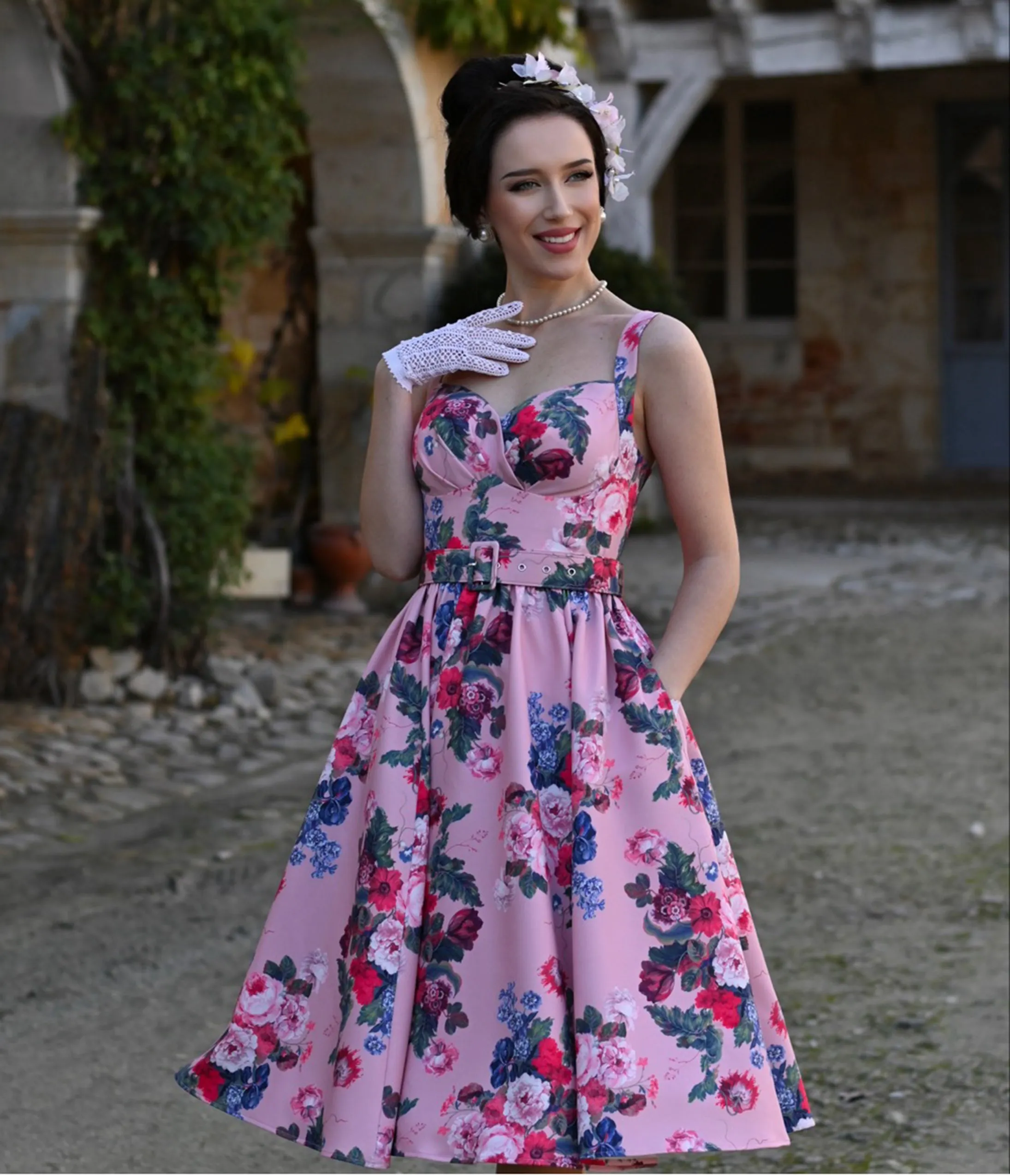 Pink Rosabelle Bloom Swing Dress sold by Unique Vintage product image thumbnail 3