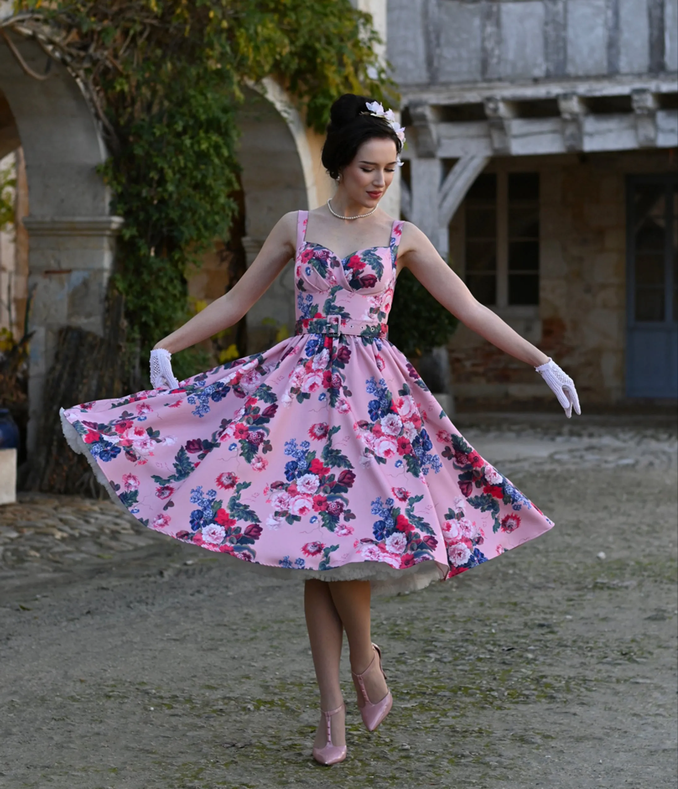 Pink Rosabelle Bloom Swing Dress sold by Unique Vintage