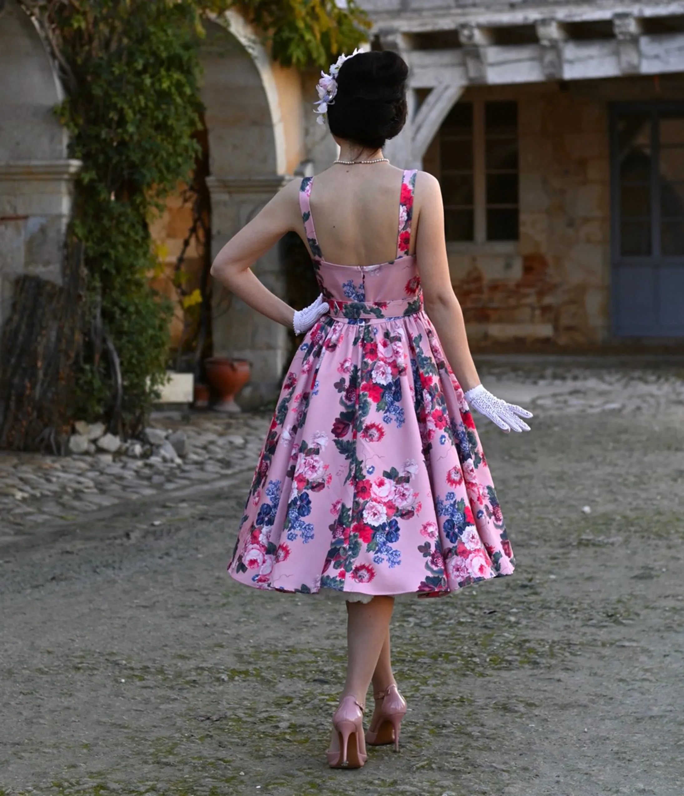 Pink Rosabelle Bloom Swing Dress sold by Unique Vintage product image thumbnail 2