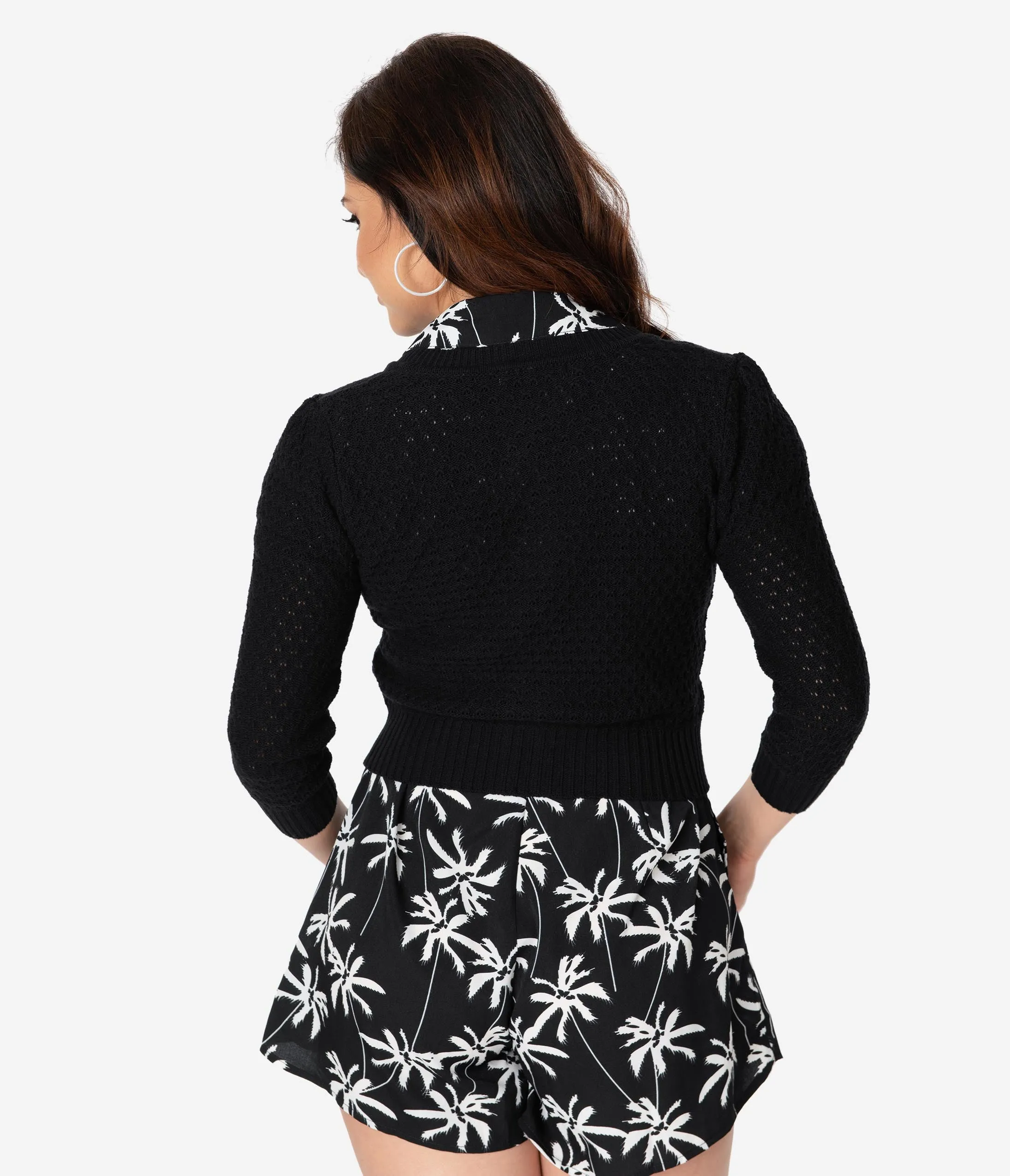 Retro Style Peacock Cotton Crochet Sleeved Button Cardigan sold by Unique Vintage product image thumbnail 2