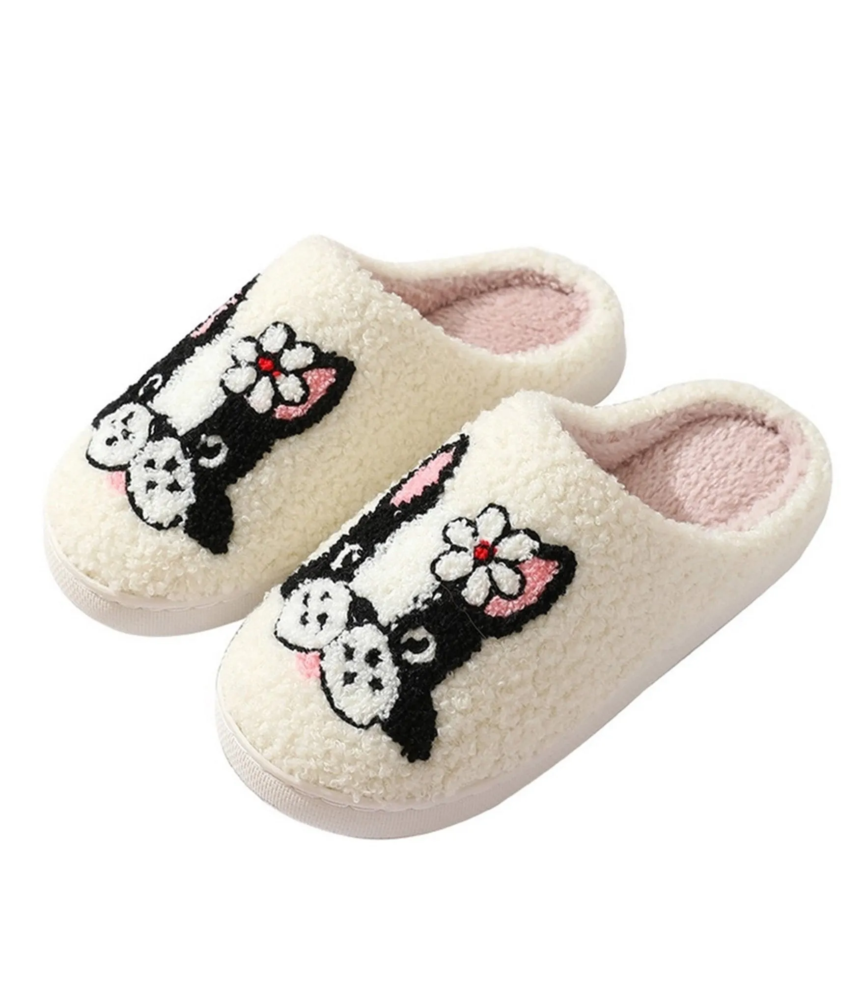 Dog & Flower Embroidered Cotton Slippers sold by Unique Vintage product image thumbnail 5