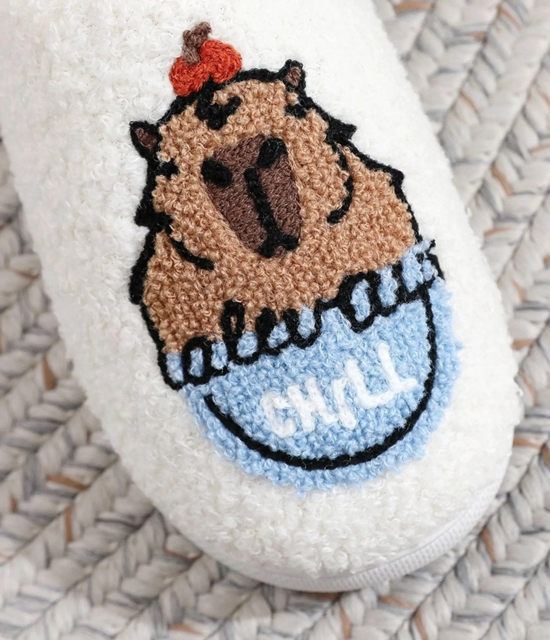 Capybara Embroidered Cotton Slippers sold by Unique Vintage product image thumbnail 5