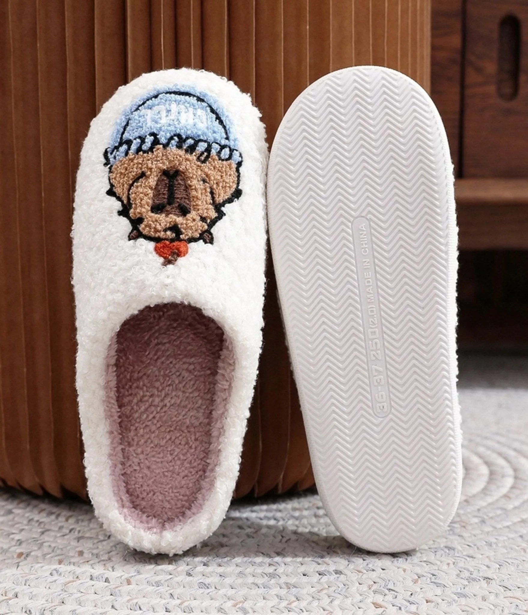 Capybara Embroidered Cotton Slippers sold by Unique Vintage product image thumbnail 2