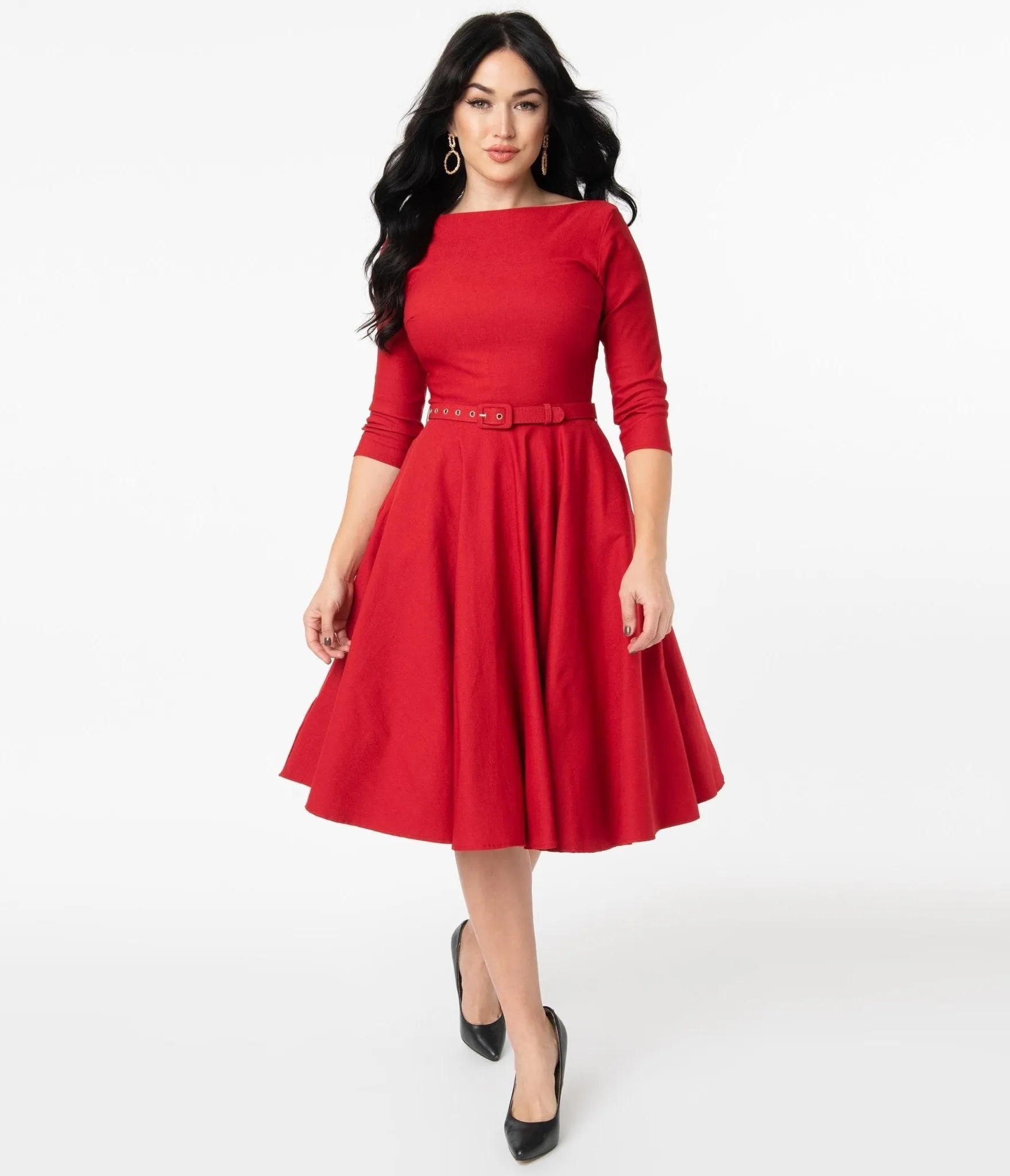 Unique Vintage 1950s Red Devon Swing Dress sold by Unique Vintage product image thumbnail 4