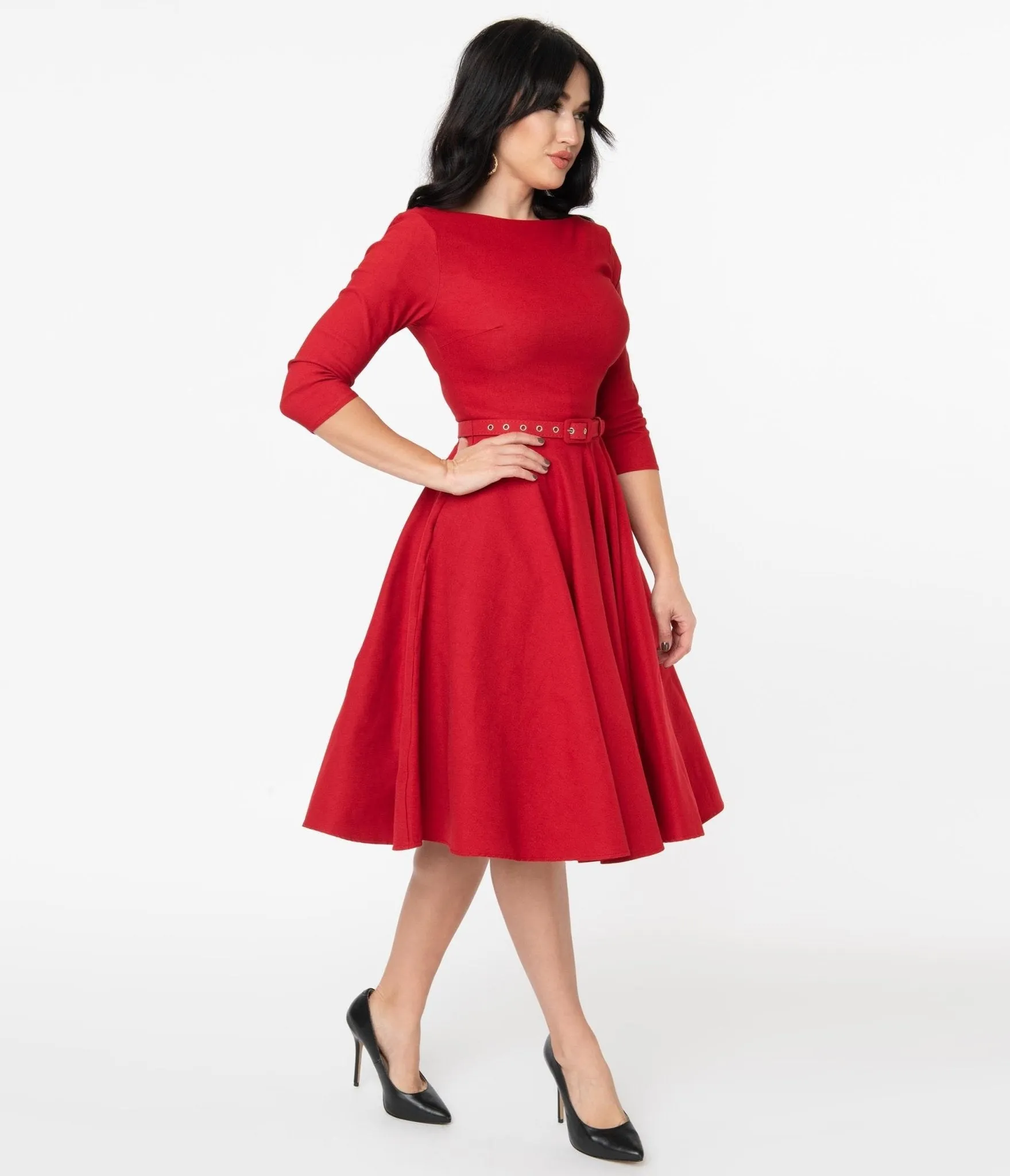 Unique Vintage 1950s Red Devon Swing Dress sold by Unique Vintage product image thumbnail 5
