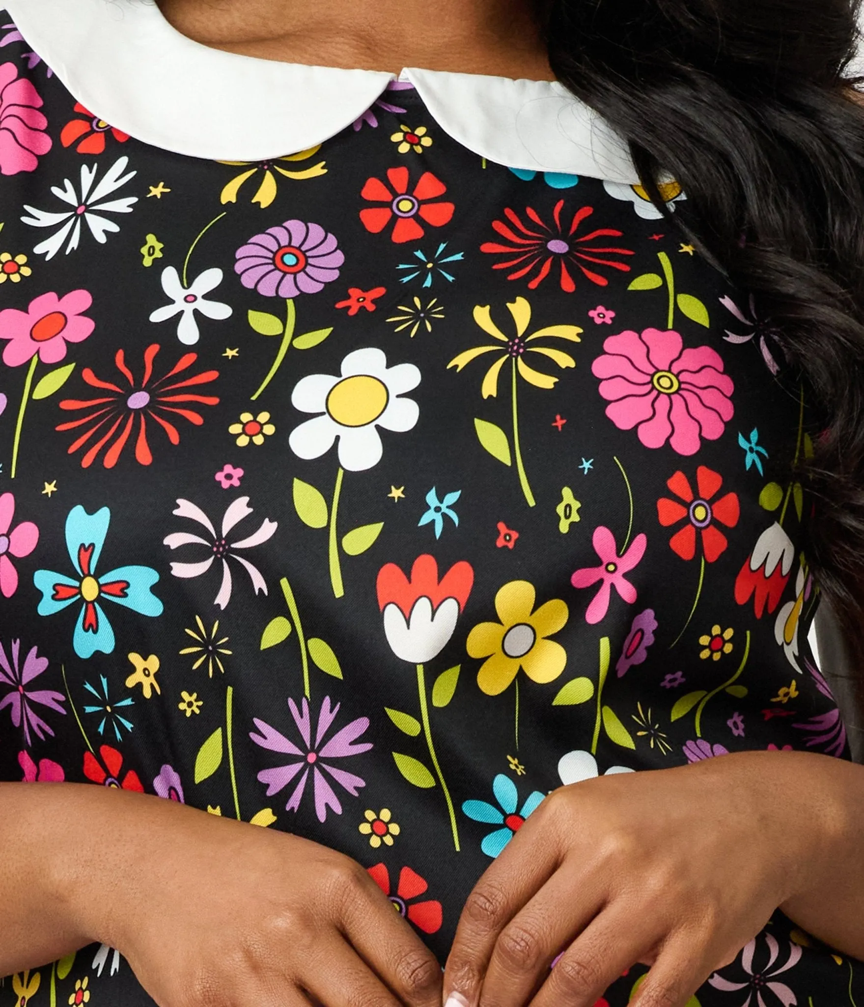 Smak Parlour Plus Size Black & Multicolor Floral Sleeveless Shift Dress sold by Unique Vintage product image thumbnail 5