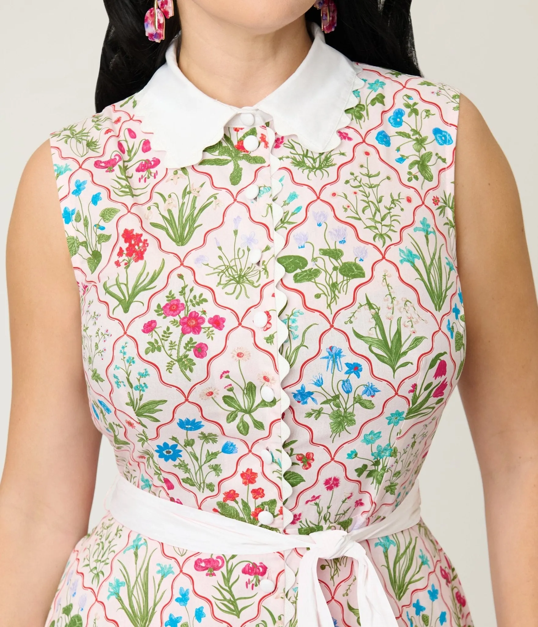 Unique Vintage Floral Diamond Darlene Swing Dress sold by Unique Vintage product image thumbnail 5