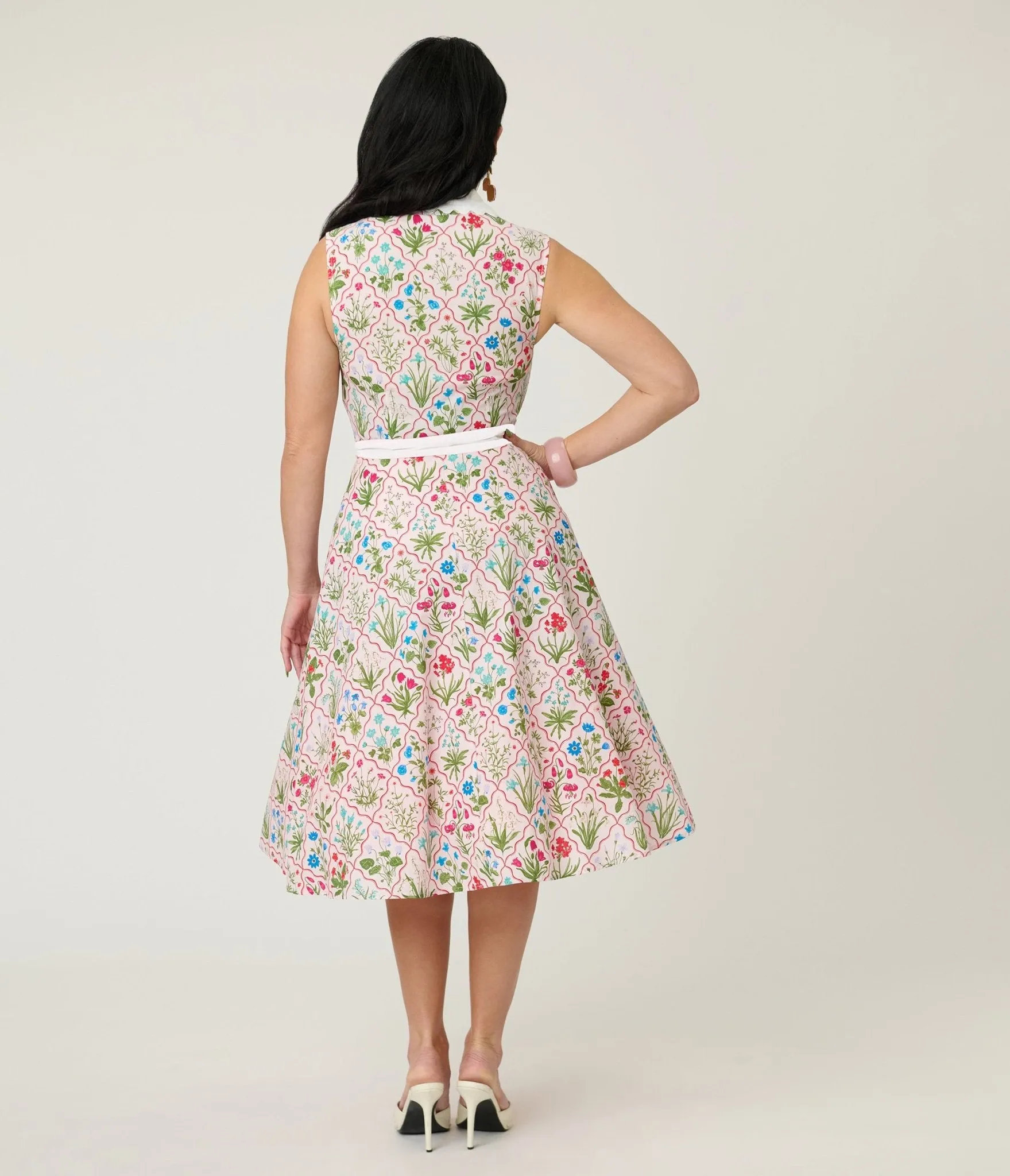 Unique Vintage Floral Diamond Darlene Swing Dress sold by Unique Vintage product image thumbnail 2