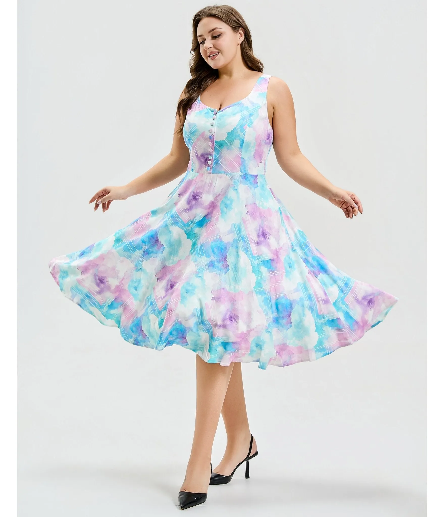 Plus Size Cotton Candy Skies Heidi Dress sold by Unique Vintage product image thumbnail 4