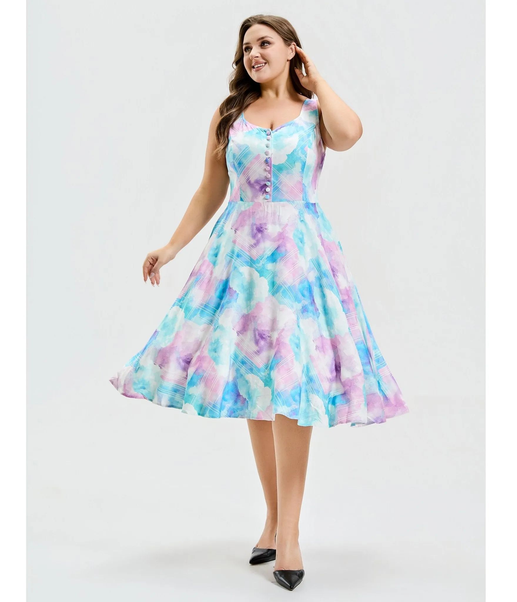 Plus Size Cotton Candy Skies Heidi Dress sold by Unique Vintage product image thumbnail 3