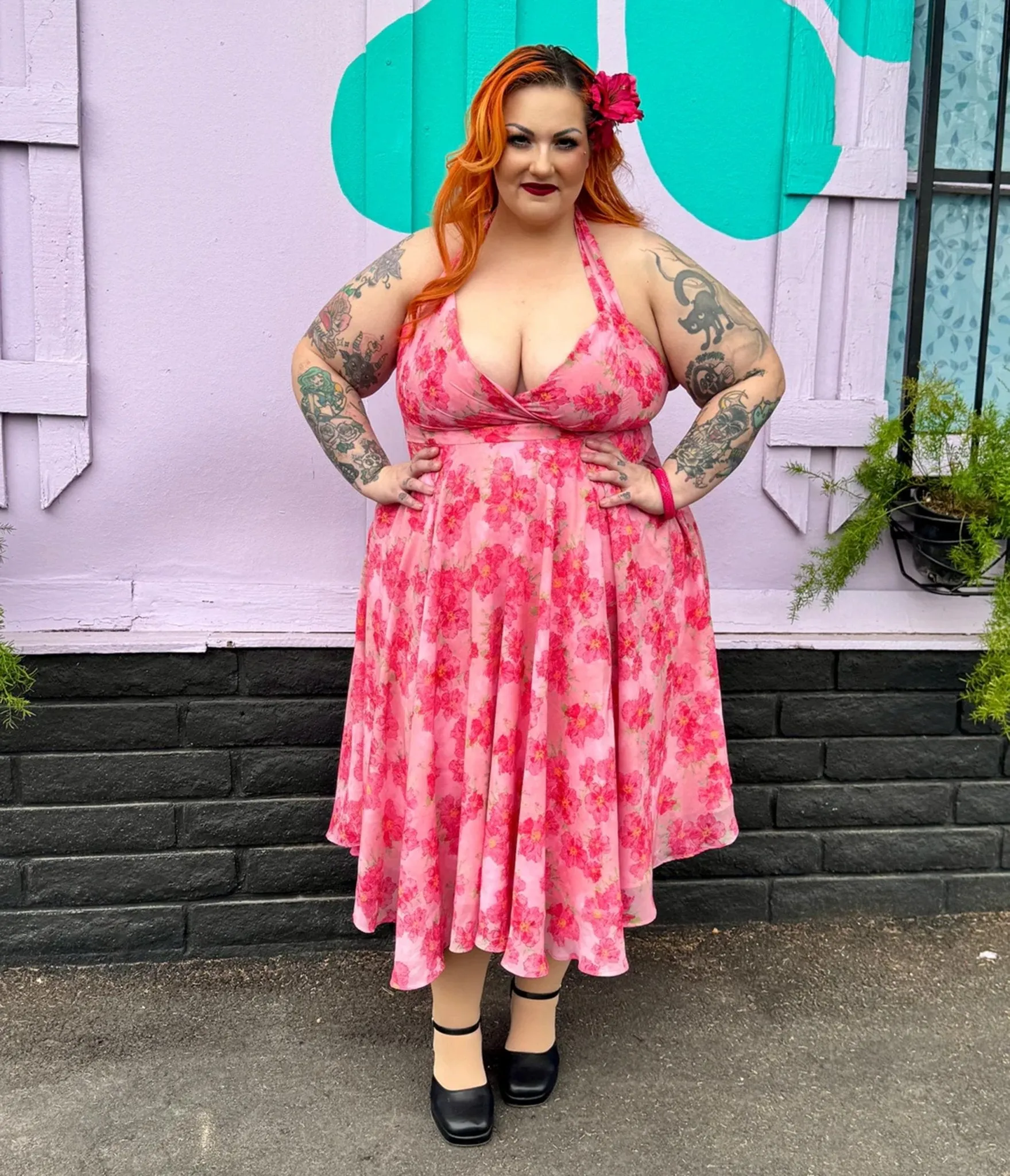 Rockin Bettie Pink Wild Carnation Dress sold by Unique Vintage product image thumbnail 4