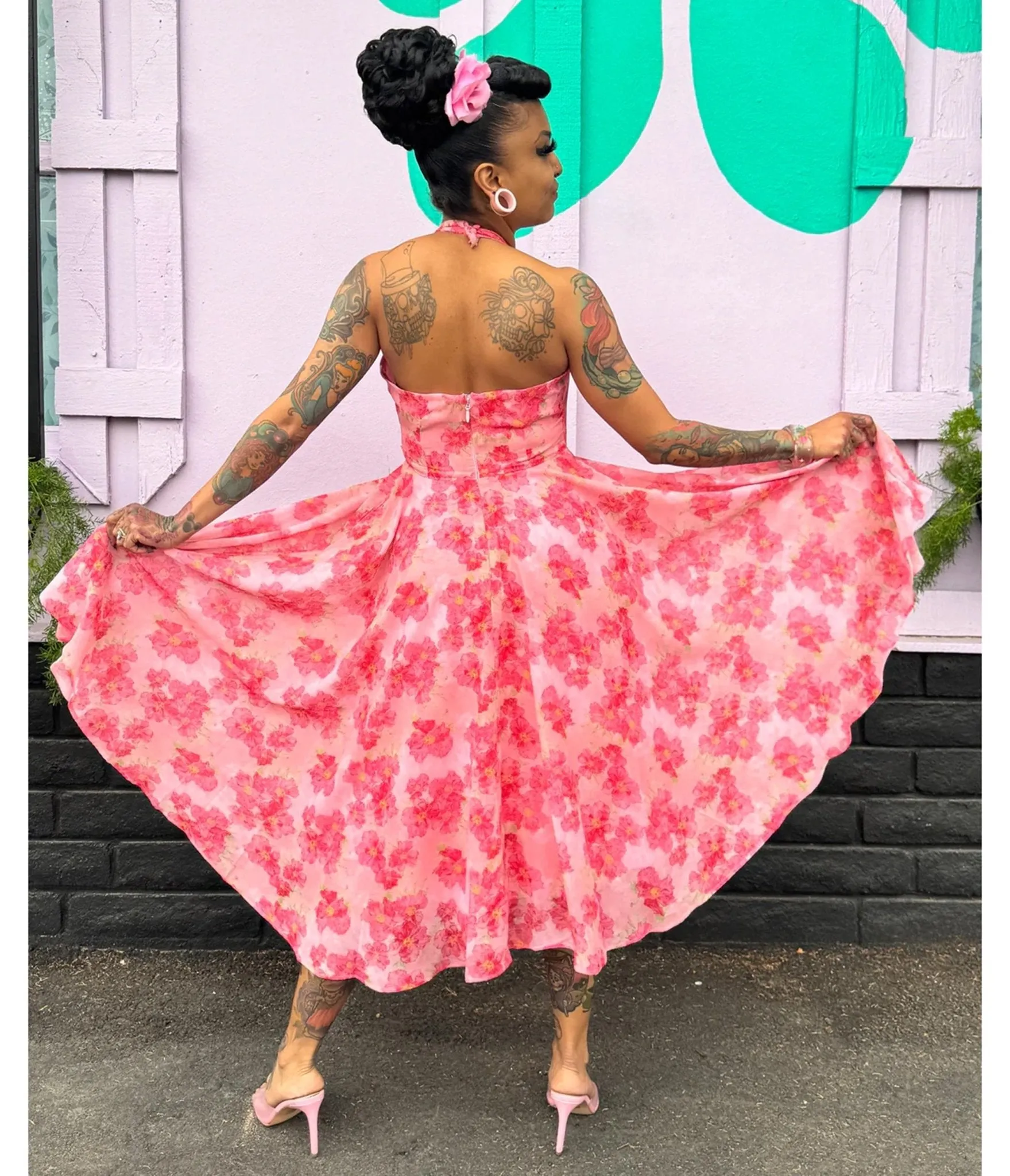 Rockin Bettie Pink Wild Carnation Dress sold by Unique Vintage product image thumbnail 2