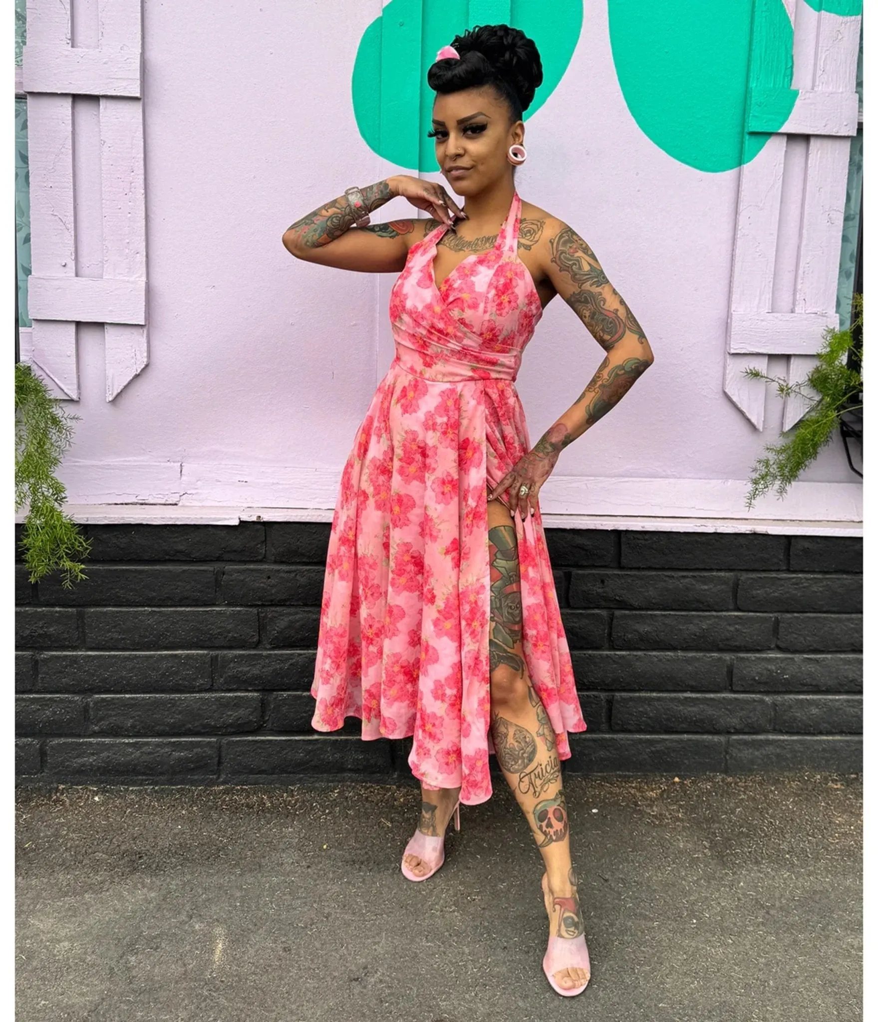 Rockin Bettie Pink Wild Carnation Dress sold by Unique Vintage product image thumbnail 3