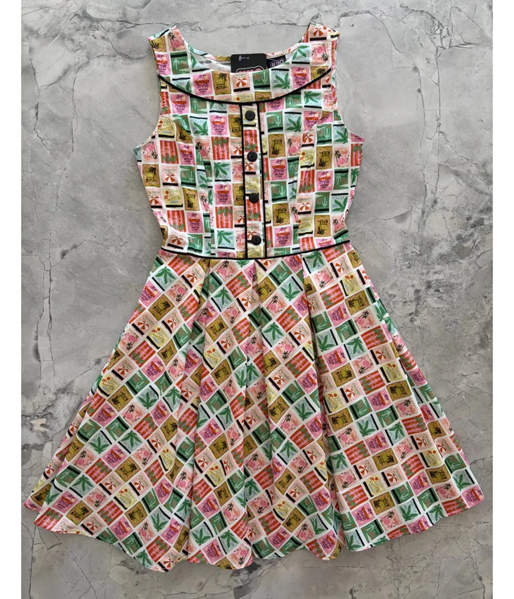 Retrolicious Tropical Print Elizabeth Dress sold by Unique Vintage product image thumbnail 4