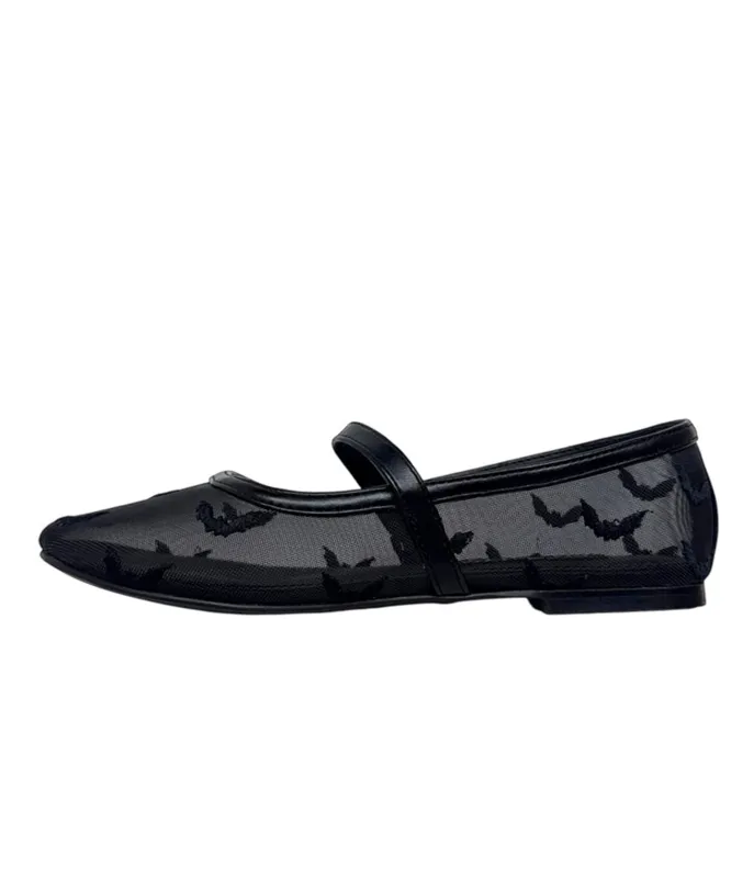 Black Helena Bats Flats made by Unique Vintage