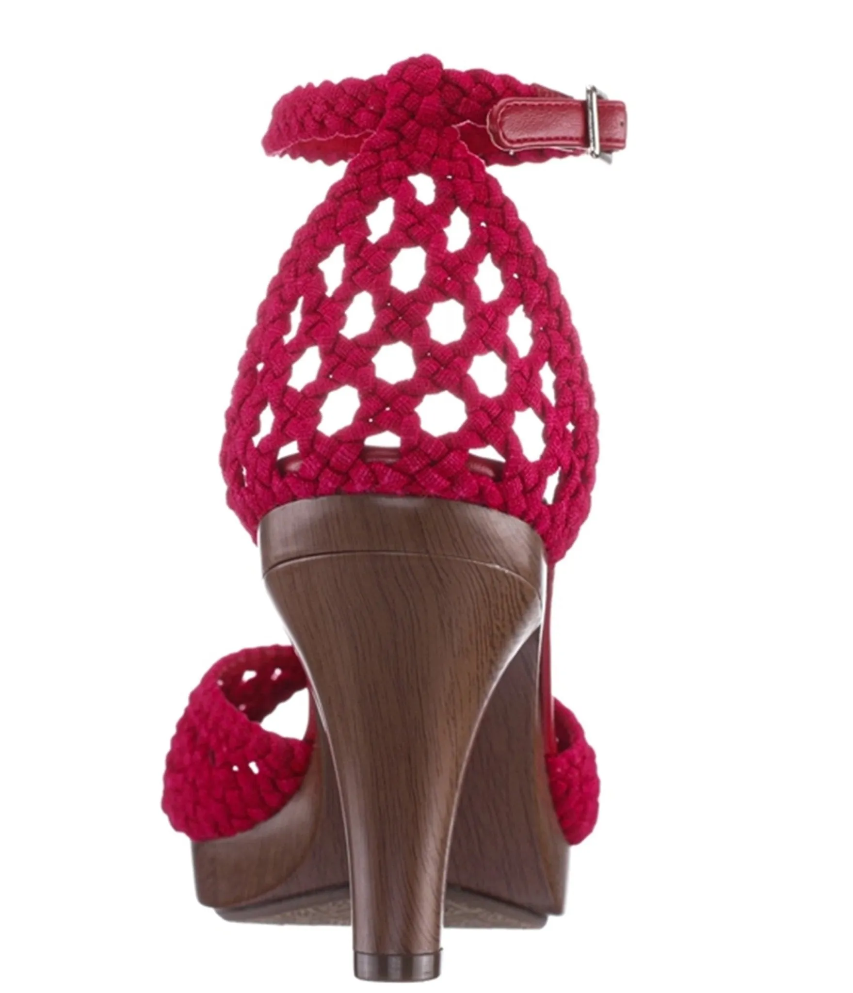 Red Woven Peep Toe Heels sold by Unique Vintage product image thumbnail 5