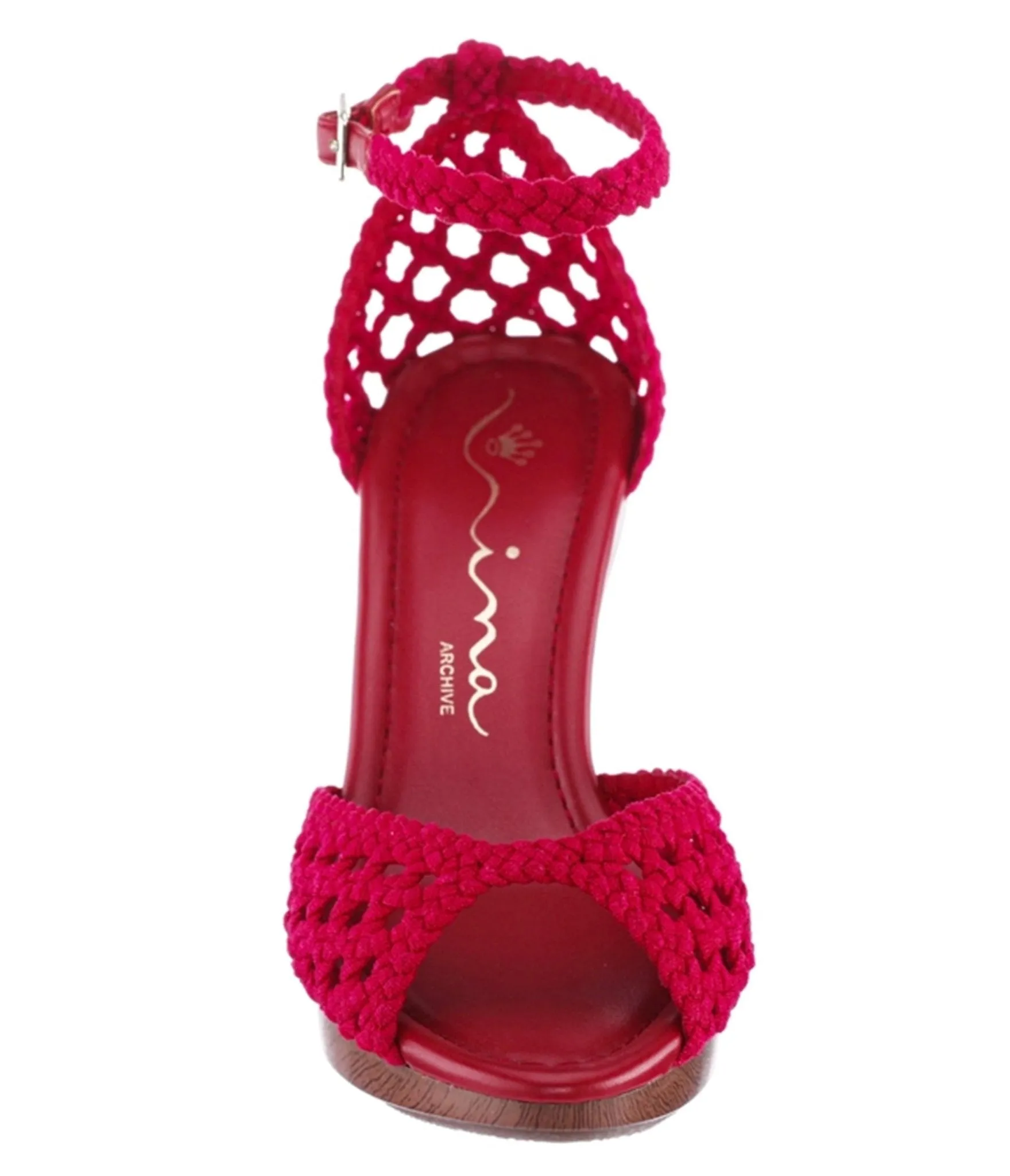 Red Woven Peep Toe Heels sold by Unique Vintage product image thumbnail 2