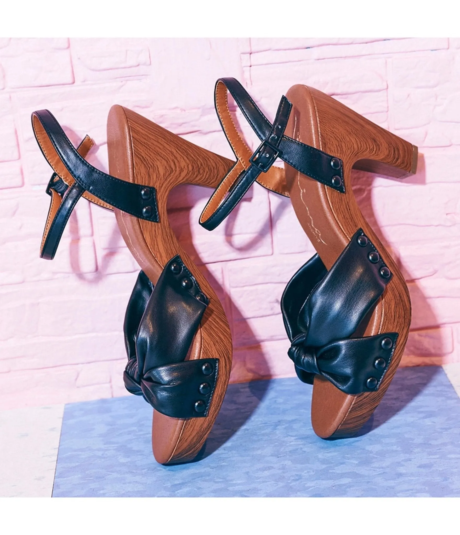 Black Knotted Platform Heels sold by Unique Vintage product image thumbnail 2