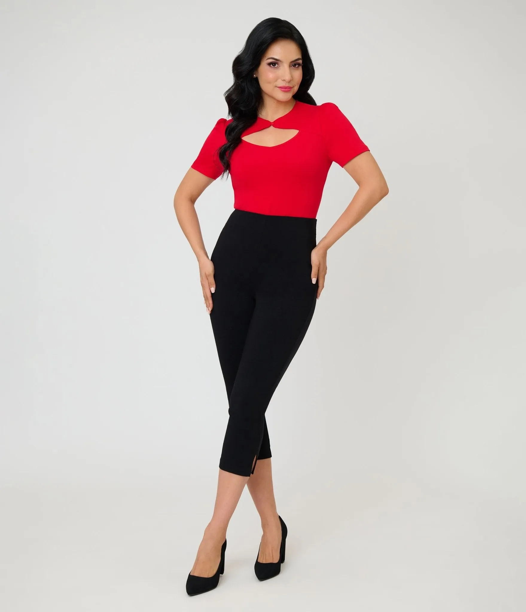 Red Cut Out Button Top sold by Unique Vintage product image thumbnail 5