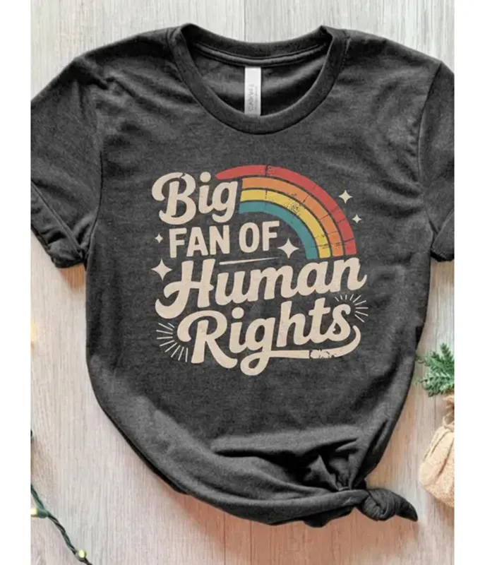 Big Fan of Human Rights Unisex Graphic Tee made by Unique Vintage
