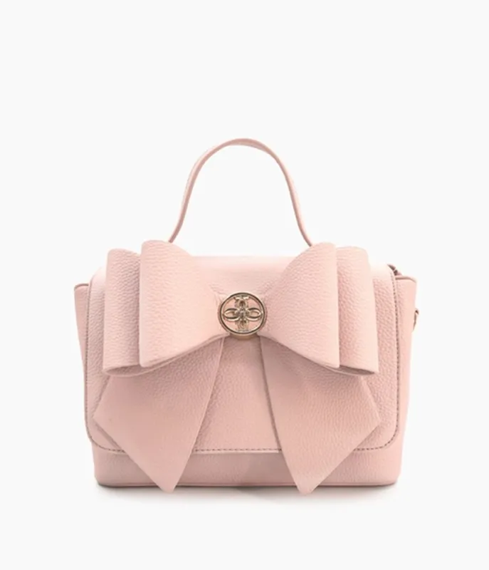 Blush Pink Bow Leatherette Handbag made by Unique Vintage