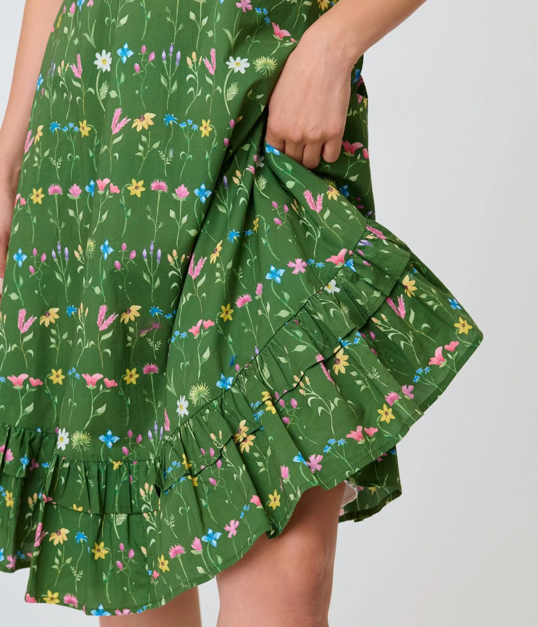 Unique Vintage Green Floral Sweetheart Swing Dress sold by Unique Vintage product image thumbnail 4