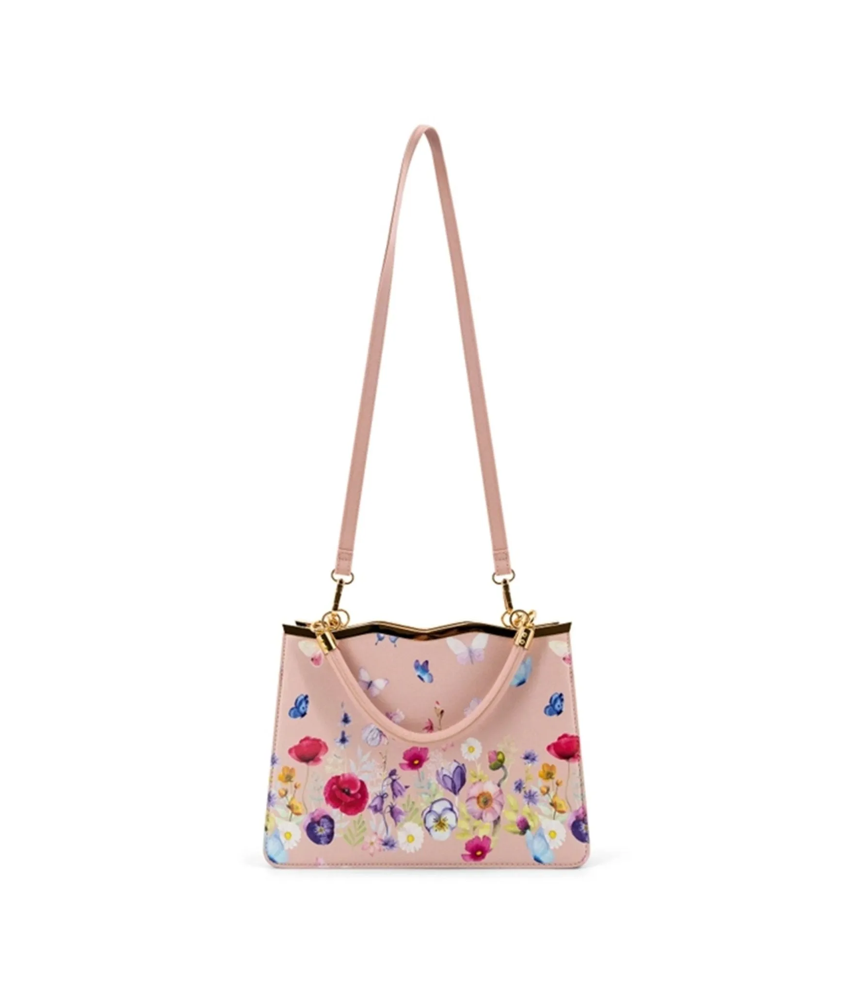 Blush Pink Floral Leatherette Handbag sold by Unique Vintage product image thumbnail 3