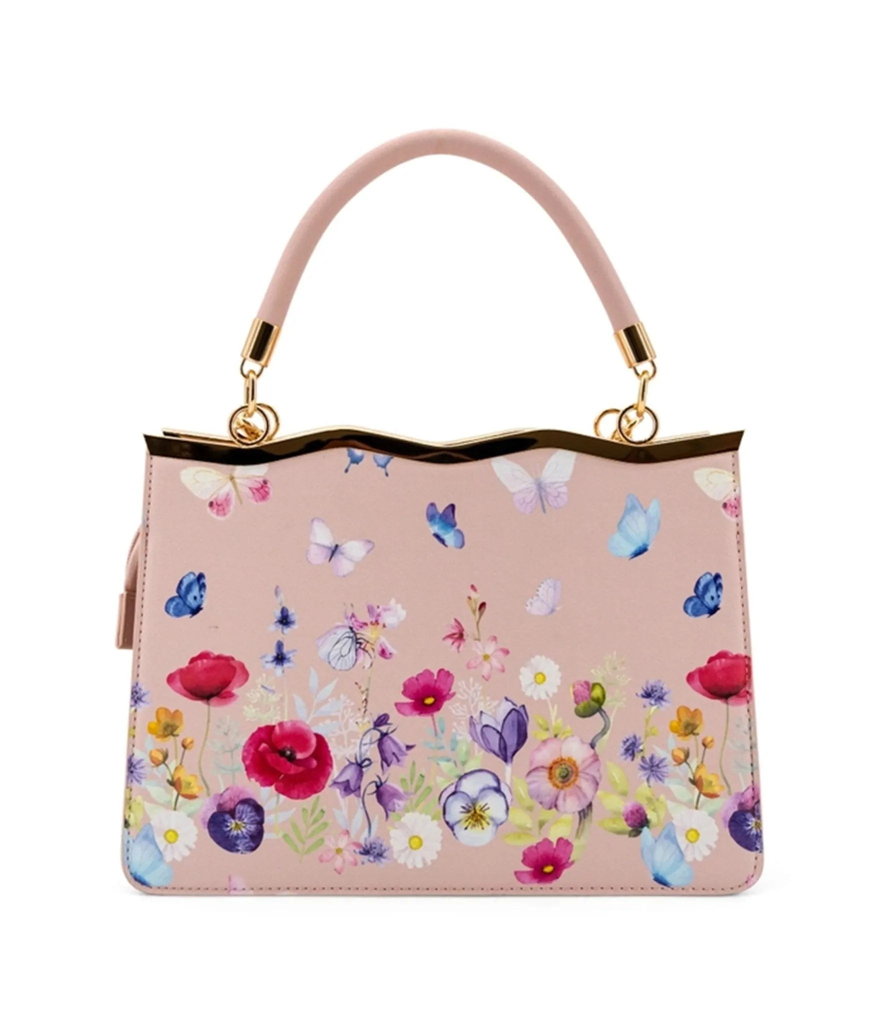 Blush Pink Floral Leatherette Handbag sold by Unique Vintage product image thumbnail 5