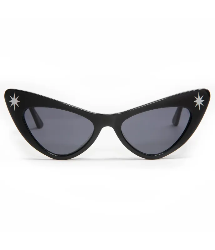 Lux De Ville Black Starlite Sunglasses made by Unique Vintage