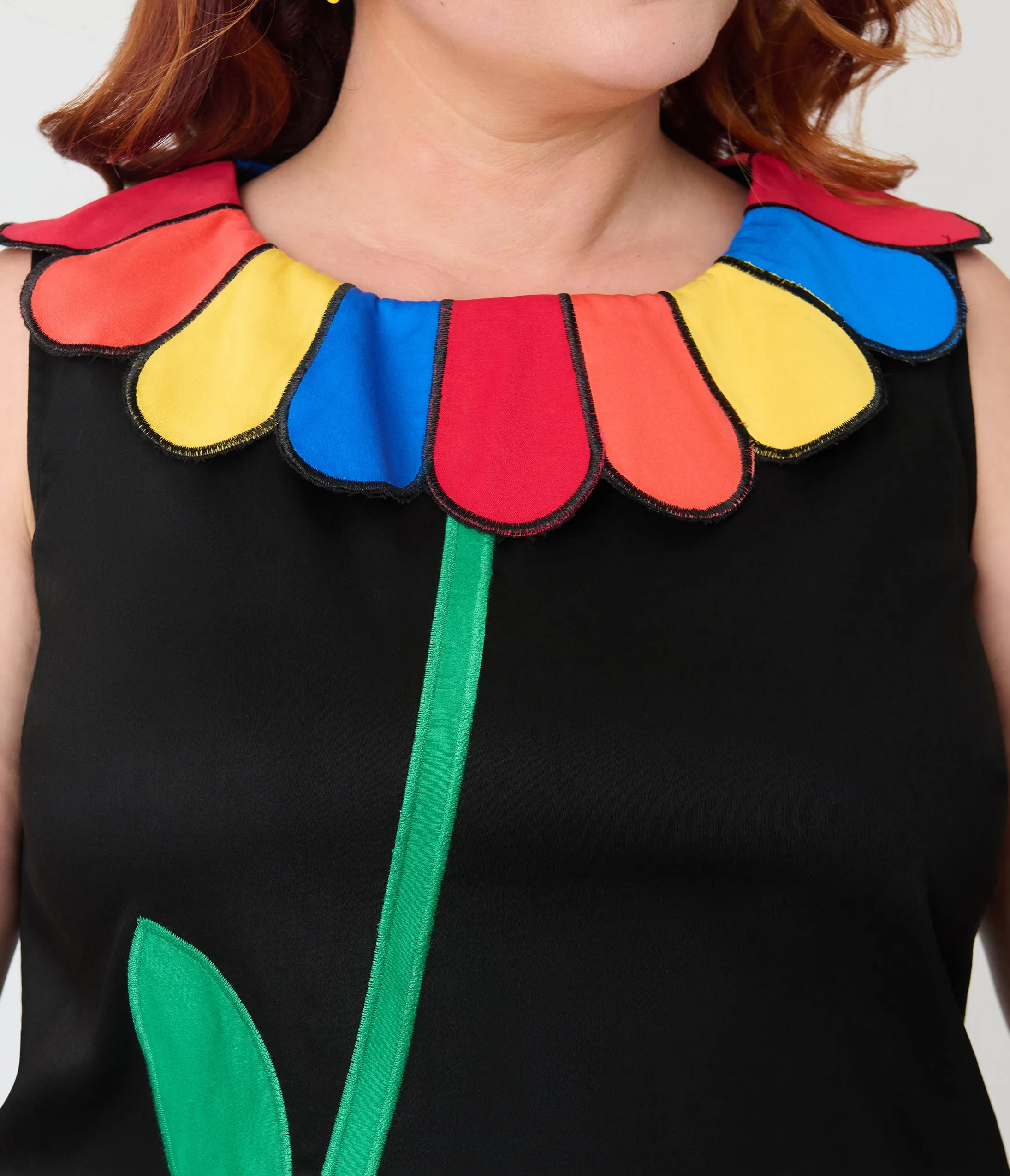 Smak Parlour Plus Size Black & Rainbow Collar Shift Dress sold by Unique Vintage product image thumbnail 5