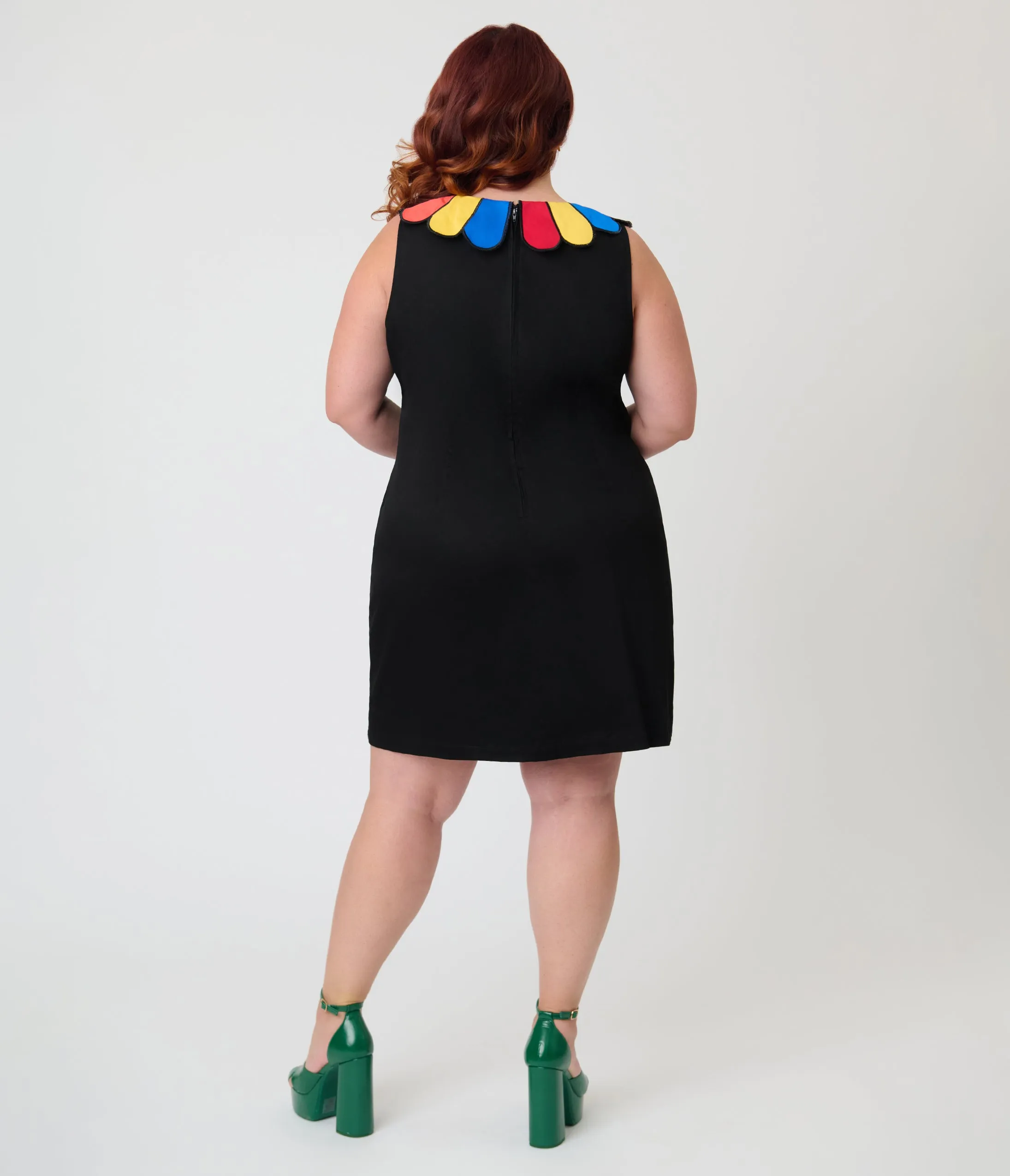 Smak Parlour Plus Size Black & Rainbow Collar Shift Dress sold by Unique Vintage product image thumbnail 2