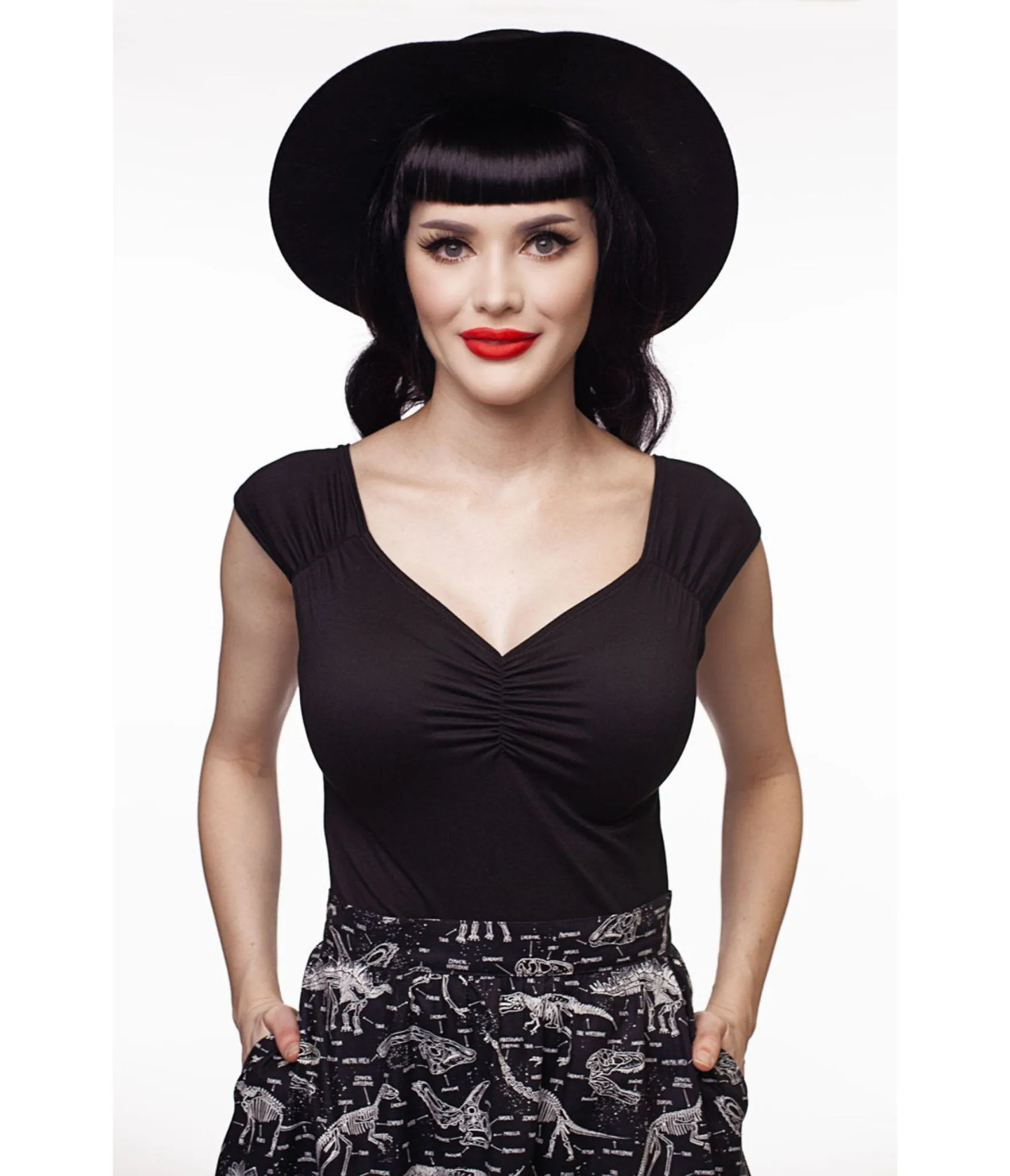 Retrolicious Black Isabel Top sold by Unique Vintage