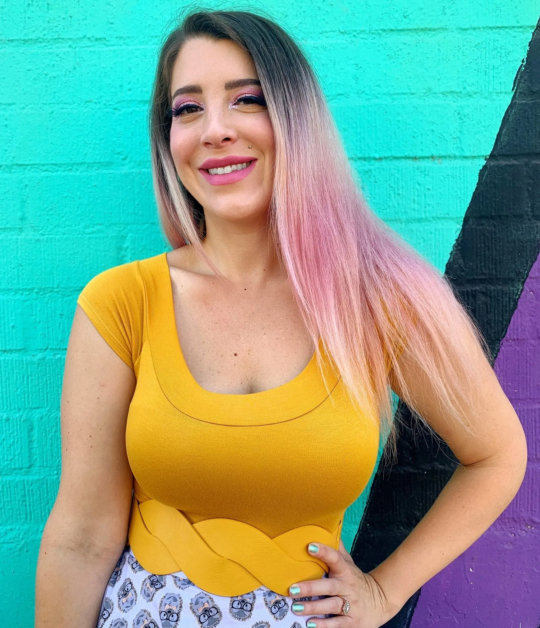 Retrolicious Mustard Retro Boat Neck Knit Top sold by Unique Vintage