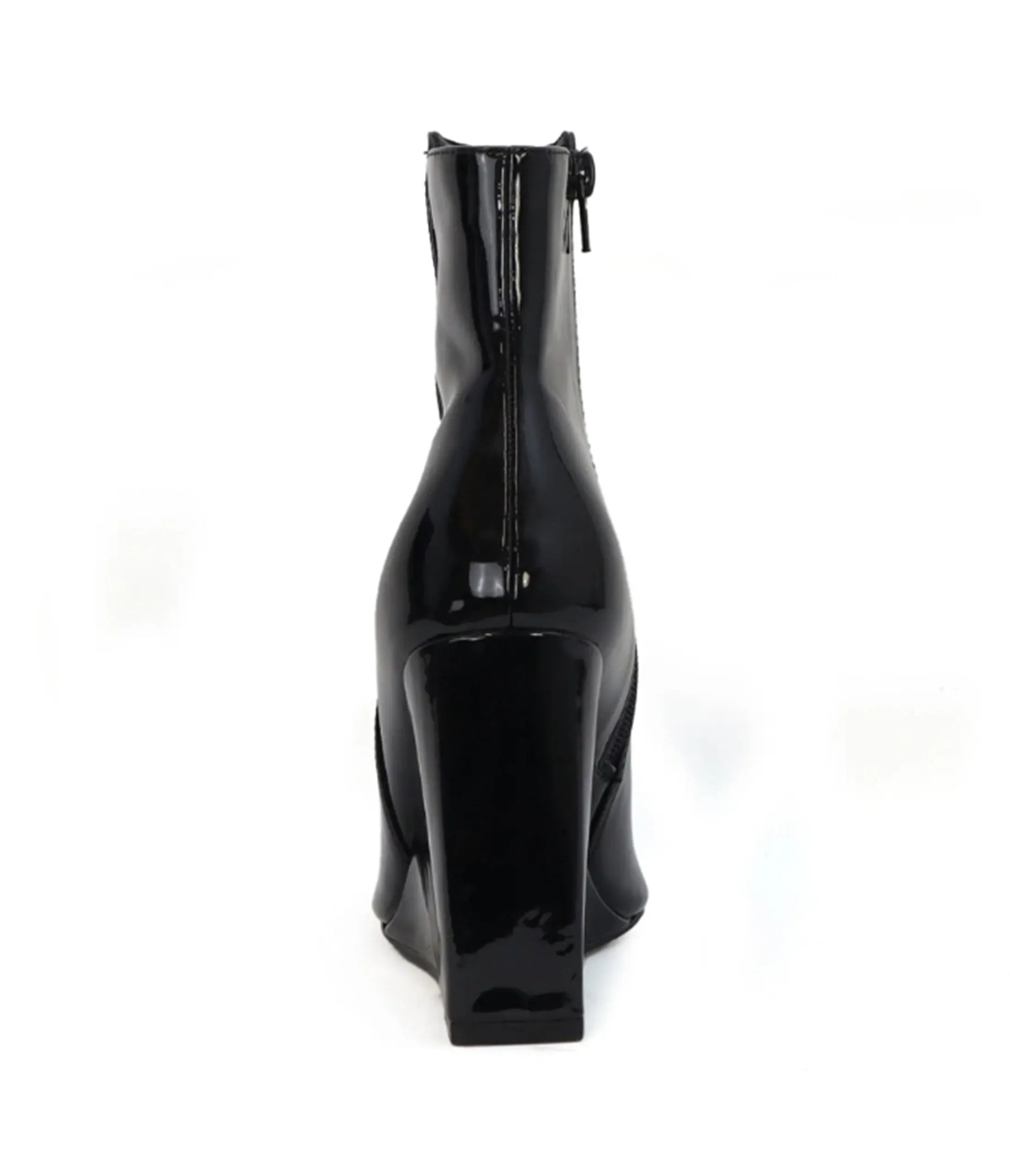 Black Patent Wedge Booties sold by Unique Vintage product image thumbnail 2