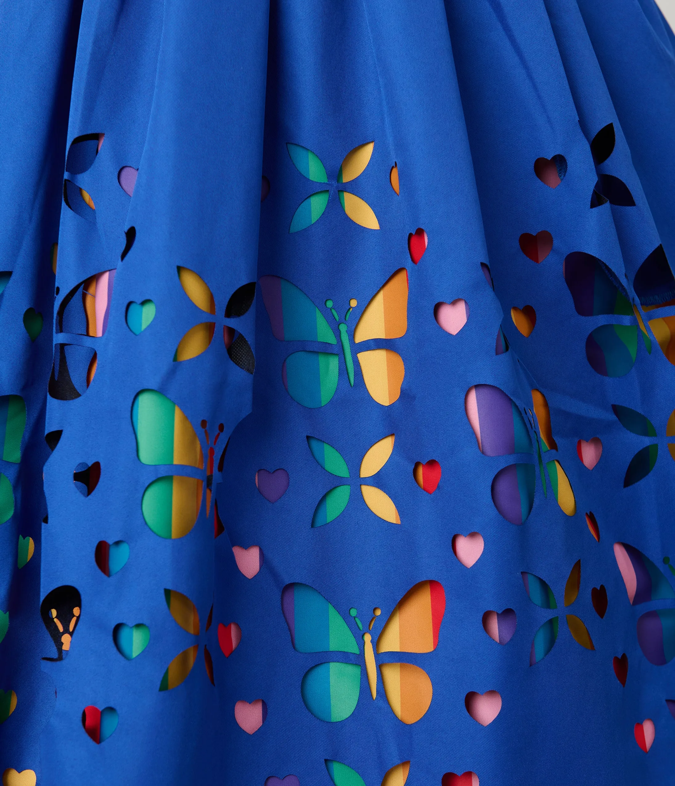 Unique Vintage Plus Size Blue & Rainbow Striped Butterfly Cutout Bobbie Swing Dress sold by Unique Vintage product image thumbnail 4