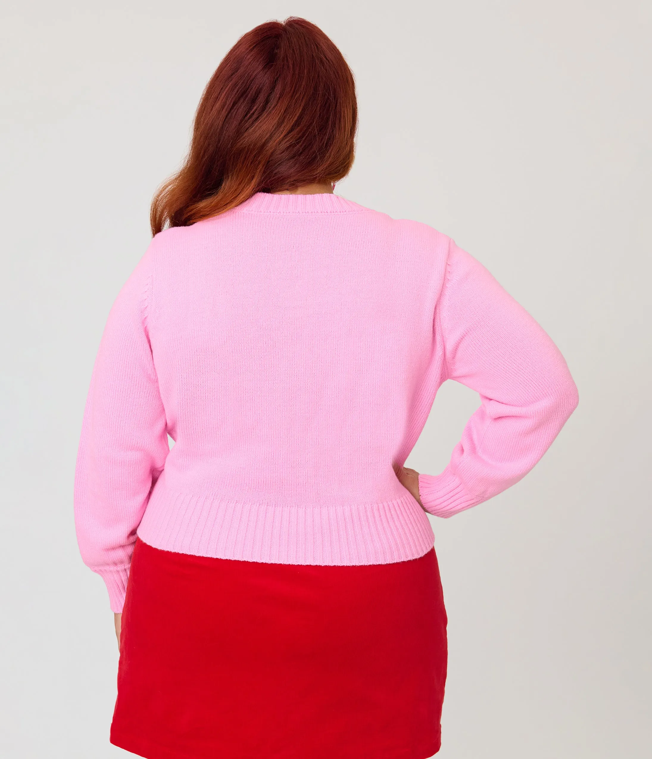Unique Vintage Plus Size Pink Rainbow Cropped Cardigan sold by Unique Vintage product image thumbnail 2