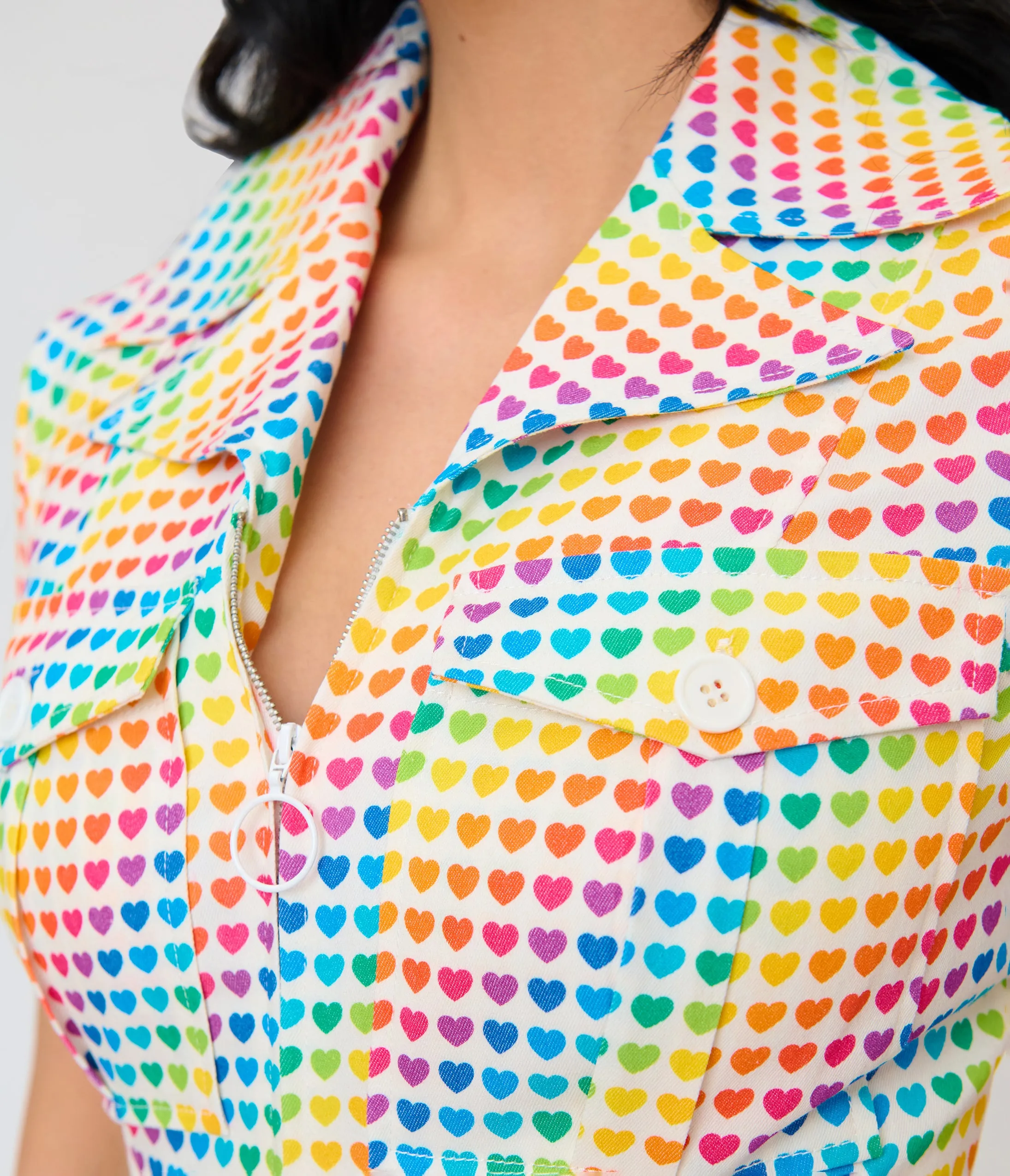 Smak Parlour Rainbow Hearts Flare Jumpsuit sold by Unique Vintage product image thumbnail 5