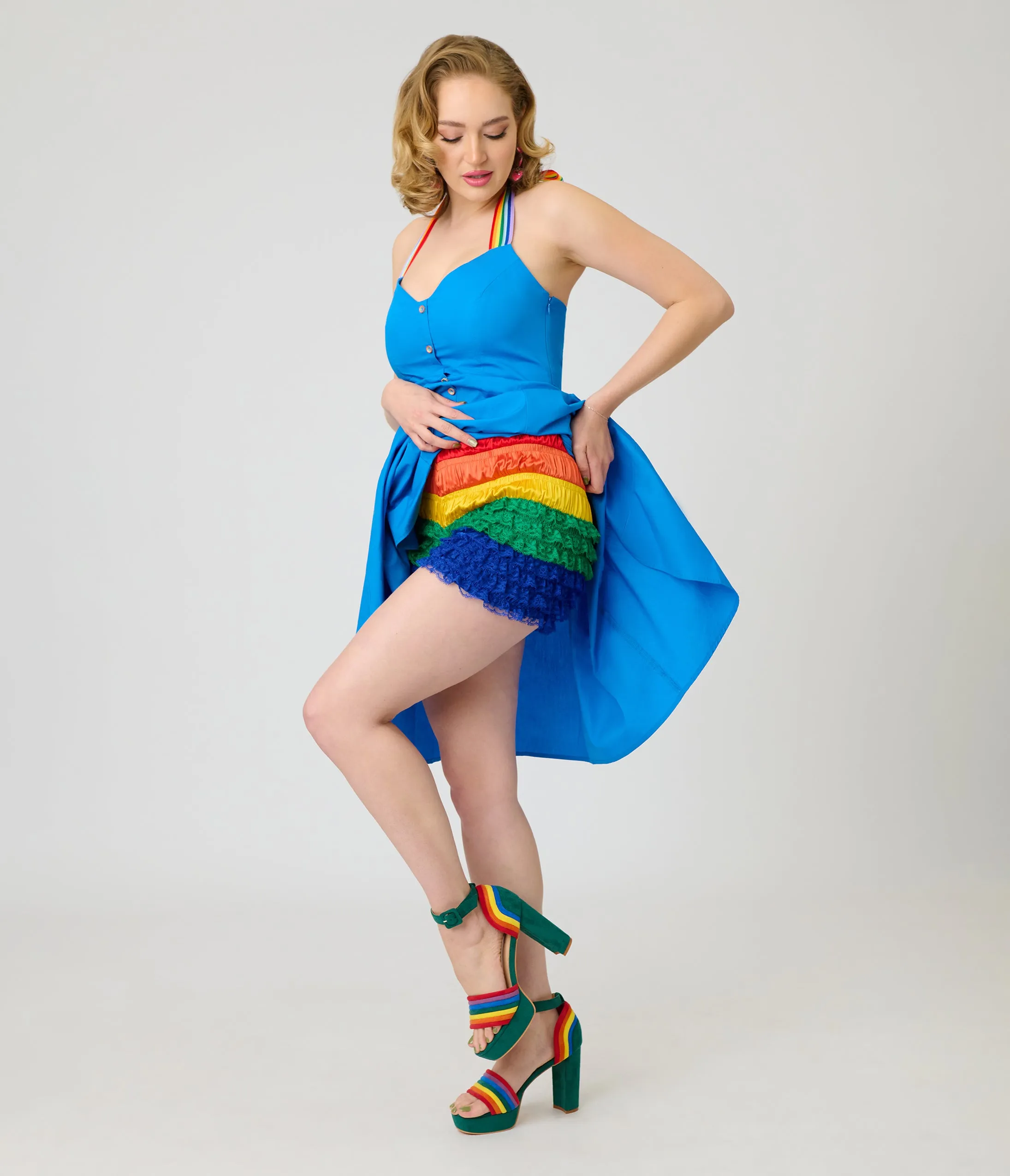 Unique Vintage Rainbow Multi Layered High Waisted Bloomers sold by Unique Vintage product image thumbnail 4