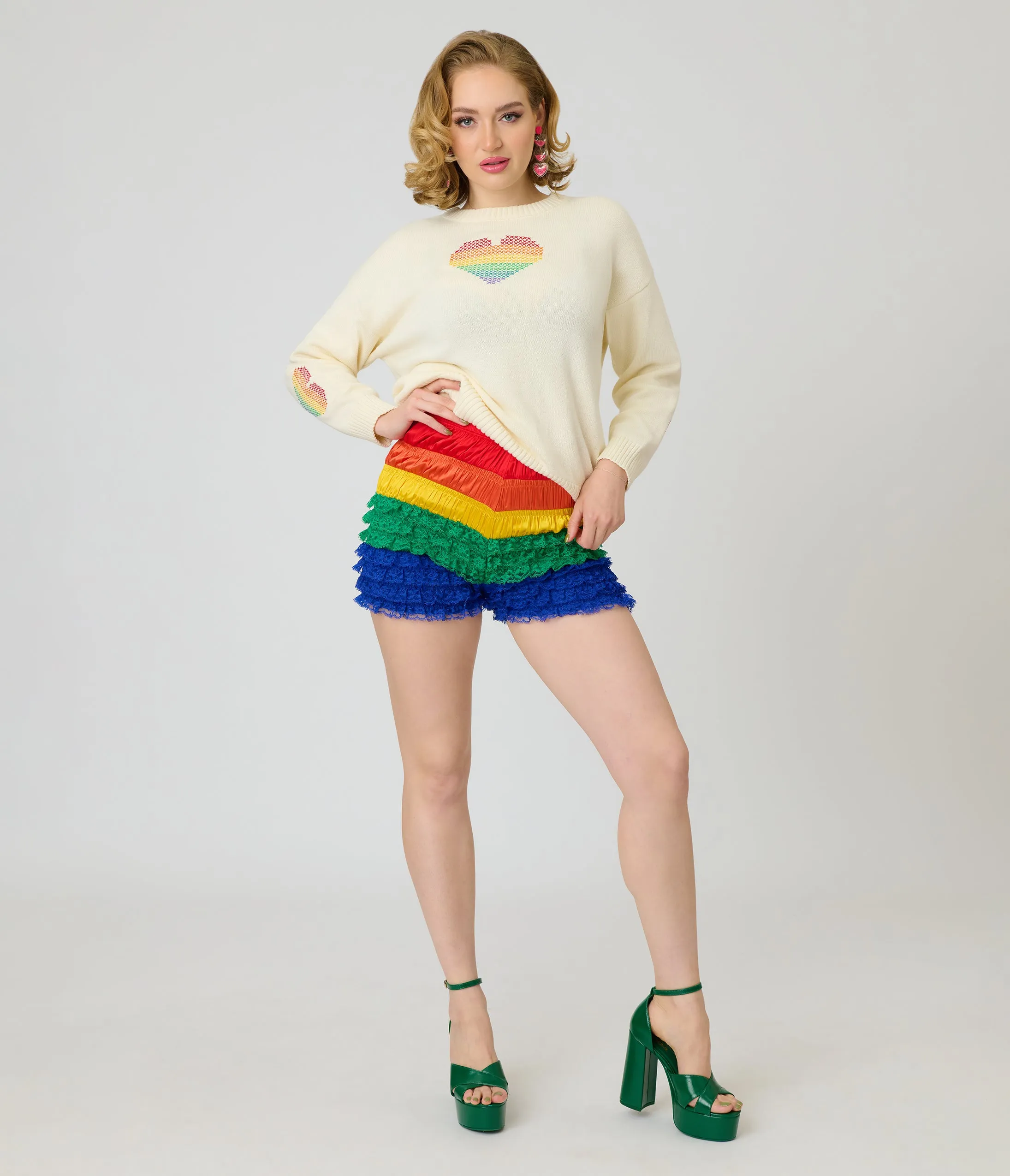 Unique Vintage Rainbow Multi Layered High Waisted Bloomers sold by Unique Vintage product image thumbnail 3