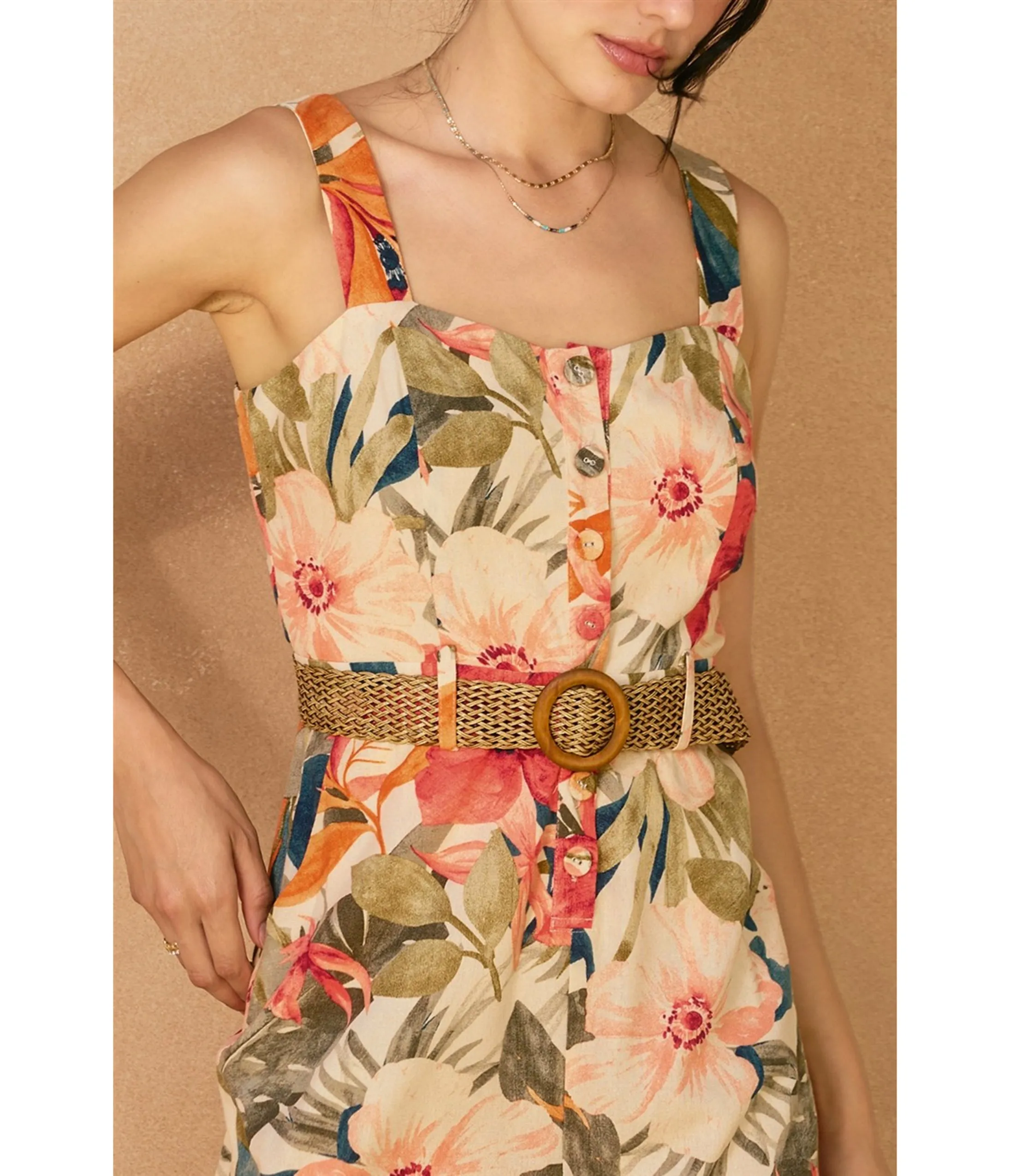 Botanic Floral Print Romper sold by Unique Vintage product image thumbnail 5