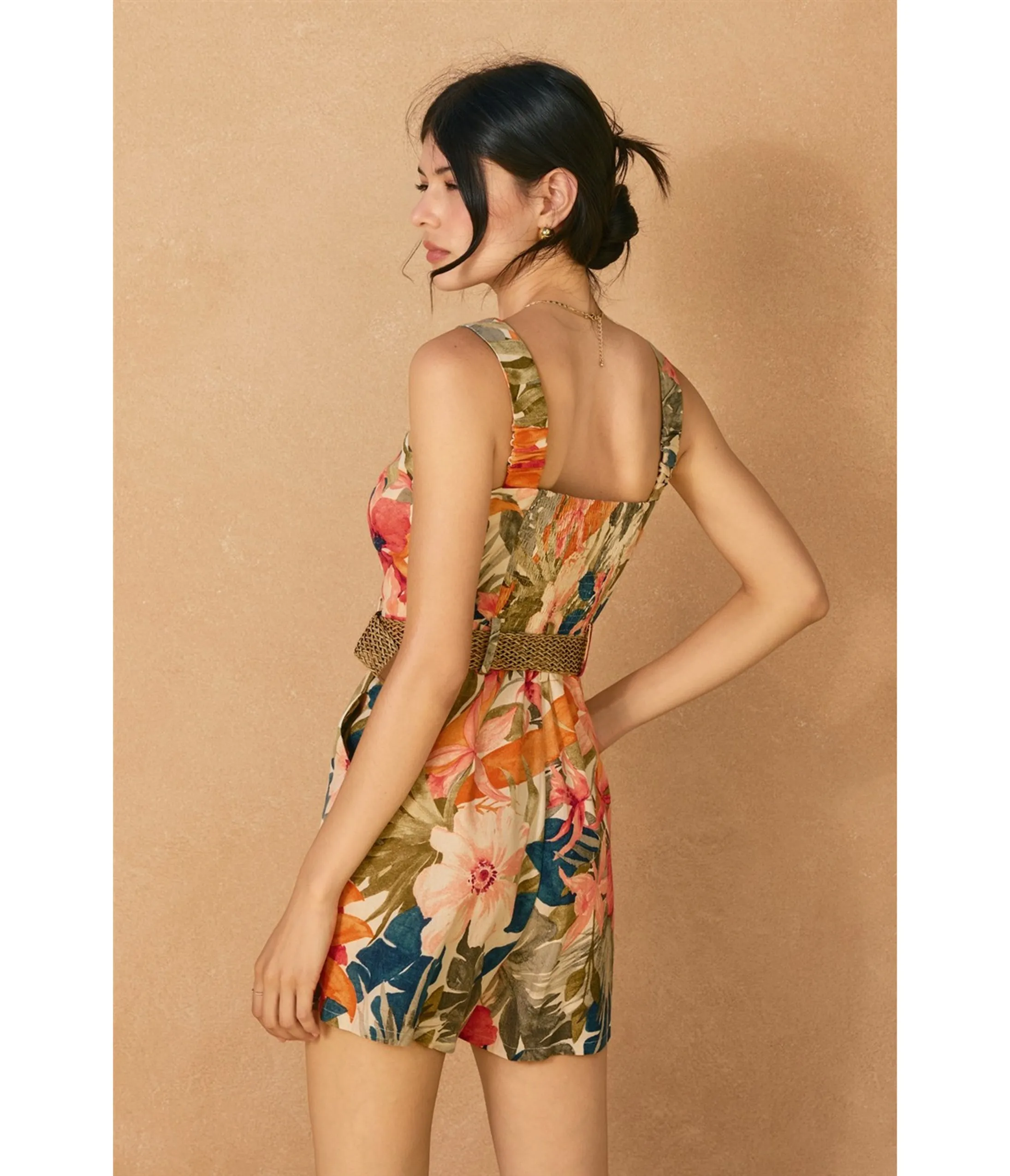 Botanic Floral Print Romper sold by Unique Vintage product image thumbnail 2